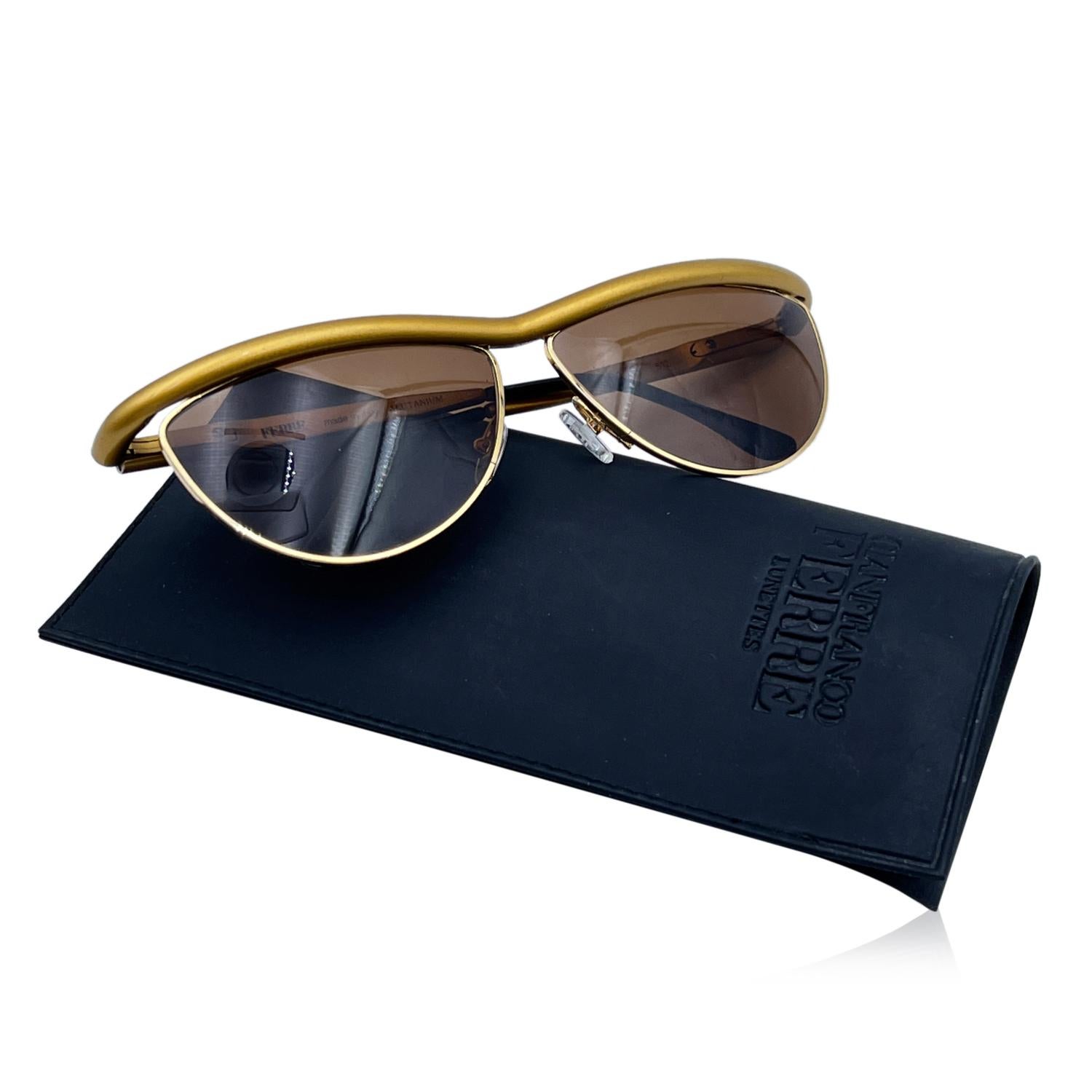 Brown Gianfranco Ferre Vintage Gold Metal Sunglasses GFF 31/S 512