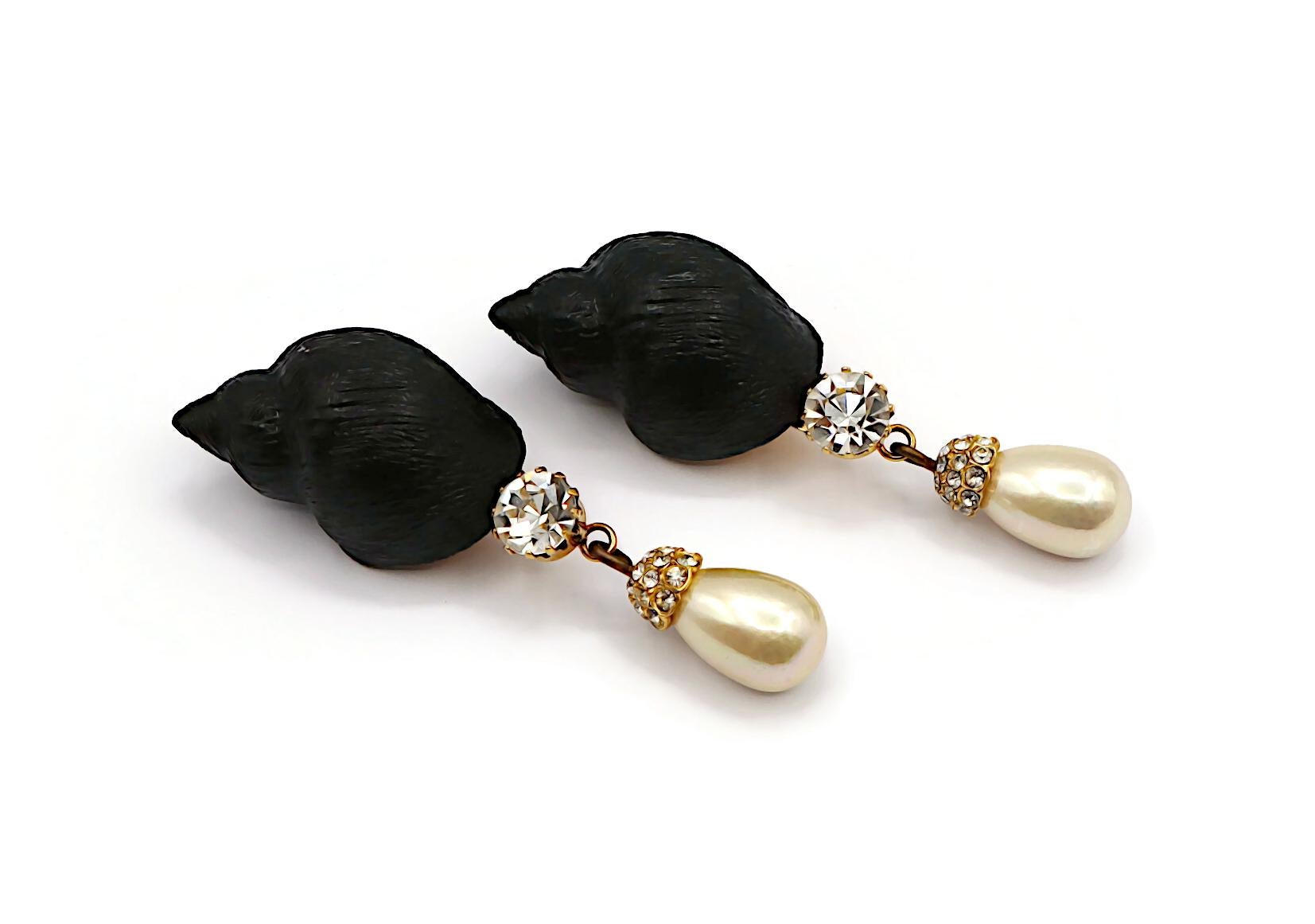 Women's GIANFRANCO FERRE Vintage Massive Seashell Dangle Earrings For Sale