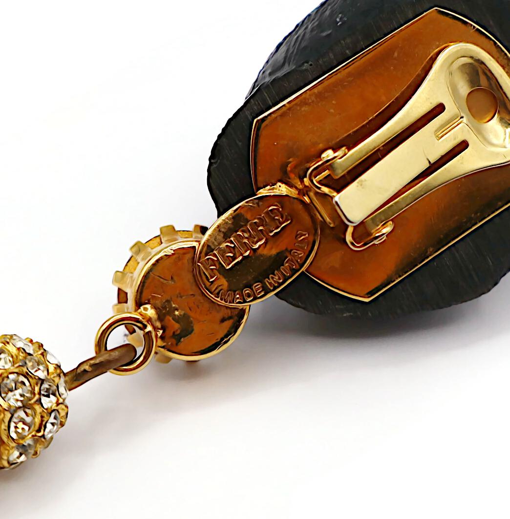 GIANFRANCO FERRE Vintage Massive Seashell Dangle Earrings For Sale 7