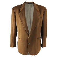 Gianfranco Ferré Vintage Mens Tan Wool & Cashmere Blazer Jacket, 1990s