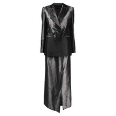 Gianfranco Ferrè Vintage metallic grey silk blend 90s suit
