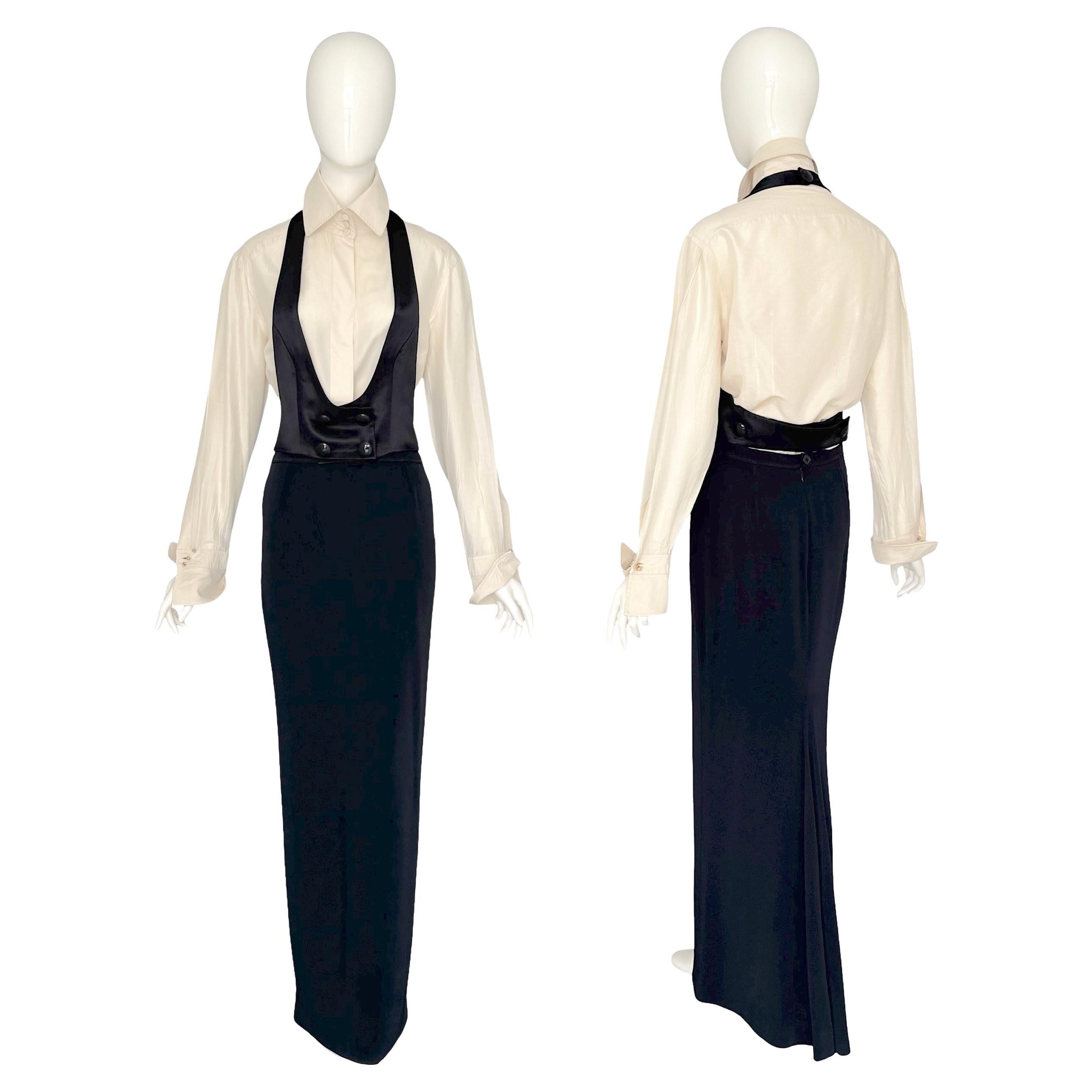 Gianfranco Ferré Vintage Runway 1995 Set tre pezzi ispirato allo smoking in vendita