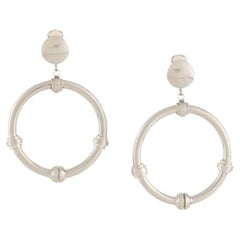 Gianfranco Ferré Vintage silver metal 2000s clip-on earrings