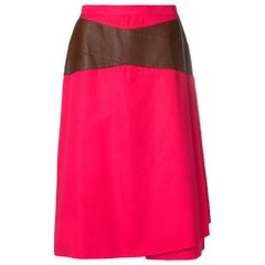 Gianfranco Ferrè Vintage strawberry-red cotton midi 80s skirt