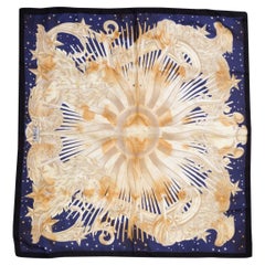 Gianfranco Ferre Vintage Sun and Stars Motif Silk Square Summer Neckerchief 