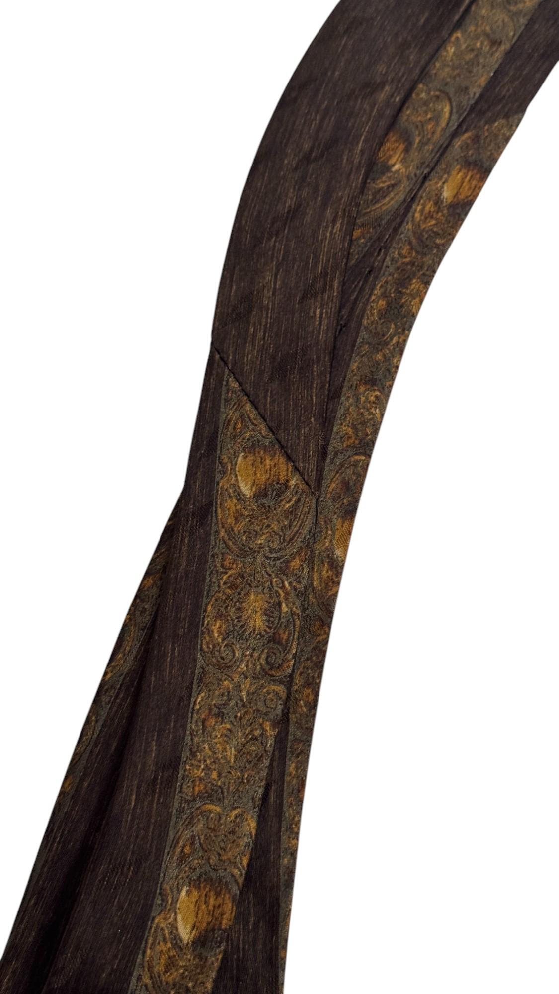 Gianfranco Ferré Vintage Tie – Baroque Striped Pattern in Gold, Brown and Bronze in vendita 1