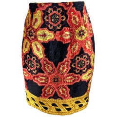 Gianfranco Ferre Vintage Velvet Printed Skirt