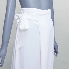 GIANFRANCO FERRE Vintage white wrap tie high waist wide leg cropped pants IT40 S