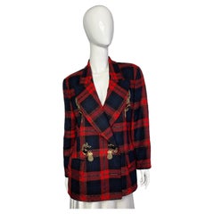 Gianfranco Ferre vintage wool plaid jacket, 1980s