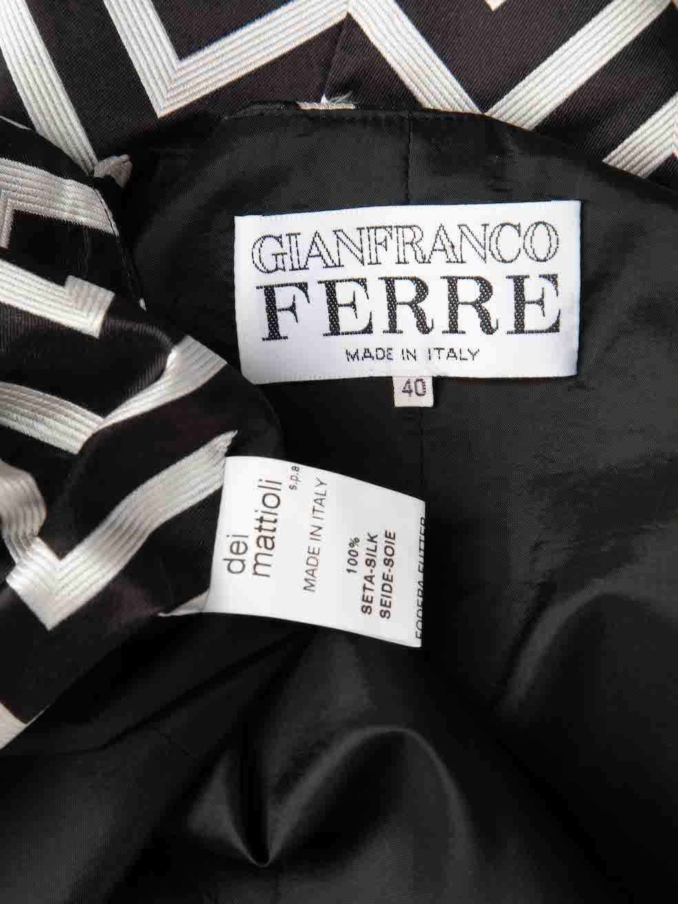 Women's Gianfranco Ferré Vintage Zigzag Silk Jacquard Waistcoat Size S