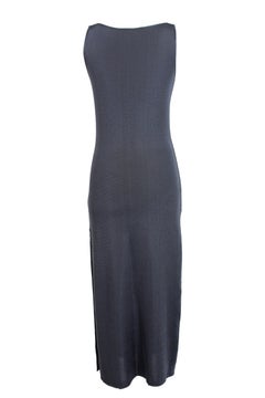 Gianfranco Ferre Viscose Gray Evening Sequins Long Sheath Sleeveless Dress