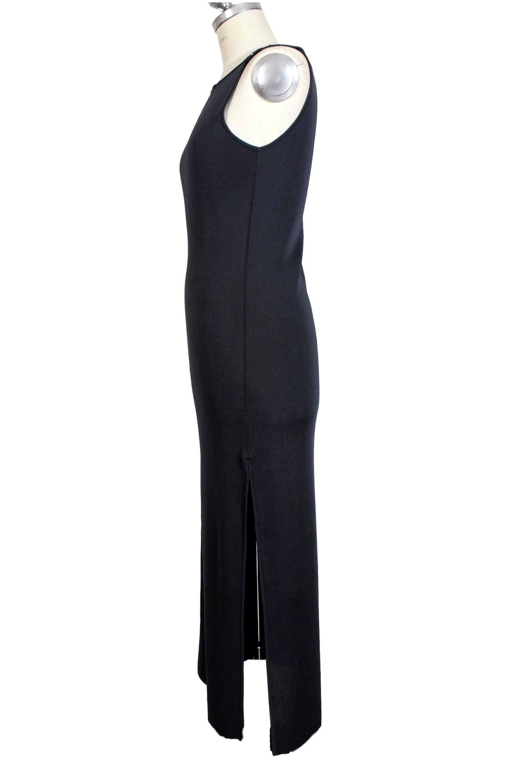Gianfranco Ferre Viscose Gray Evening Sequins Long Sheath Sleeveless Dress 3