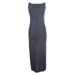 Gianfranco Ferre Viscose Gray Evening Sequins Long Sheath Sleeveless Dress
