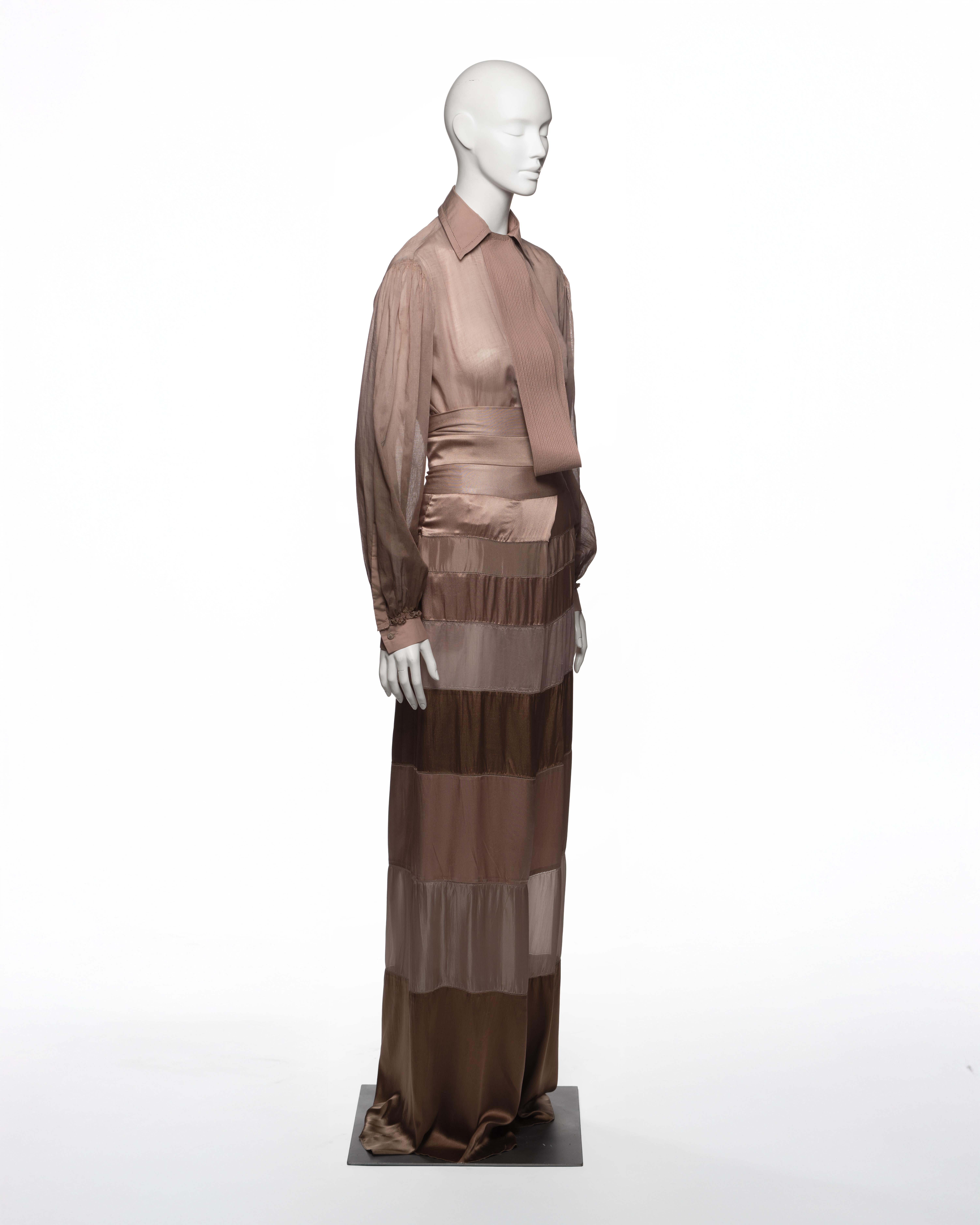 De las mujeres Conjunto Gianfranco Ferré de blusa de gasa y pantalón de seda, SS 2008 en venta