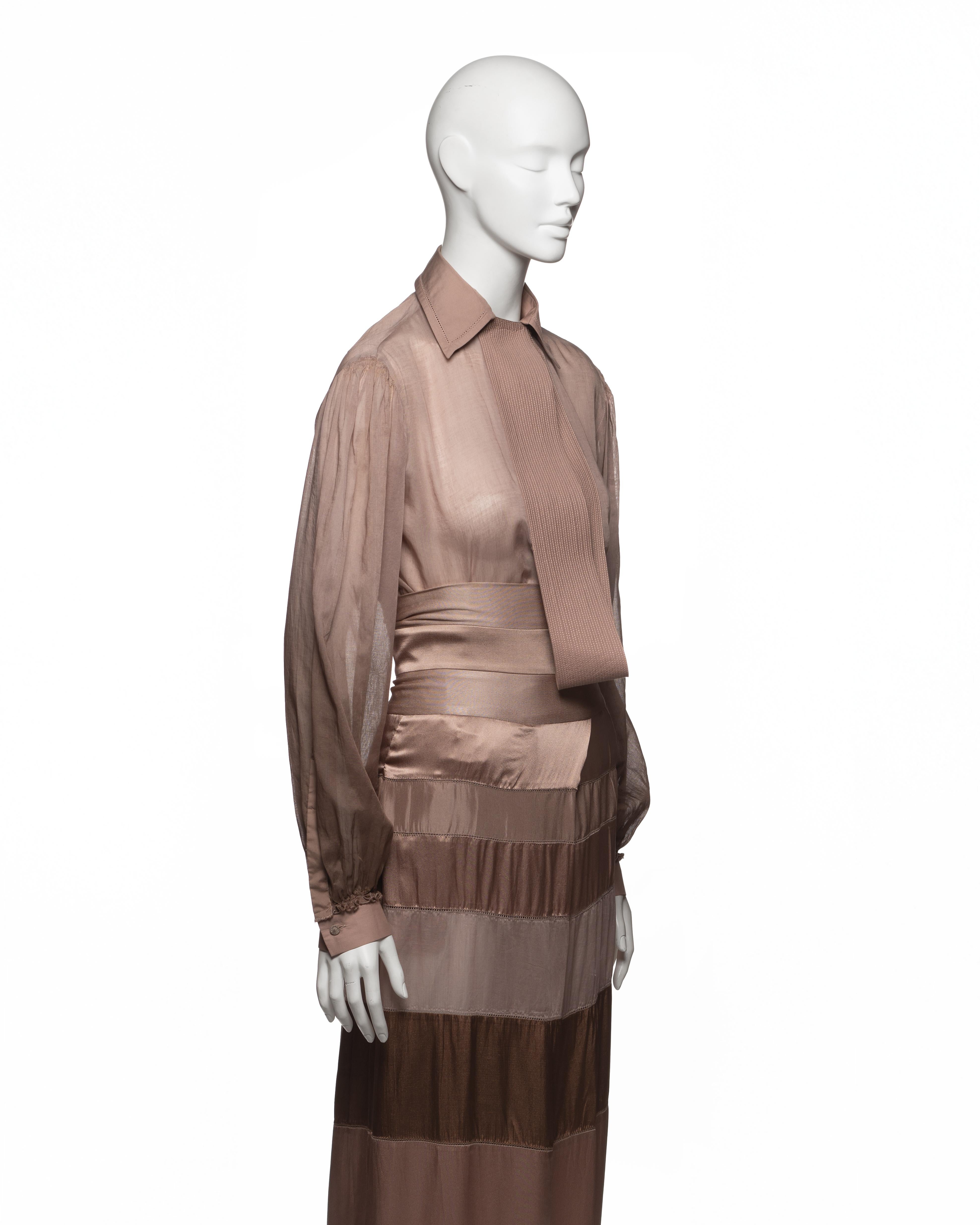 Conjunto Gianfranco Ferré de blusa de gasa y pantalón de seda, SS 2008 en venta 1
