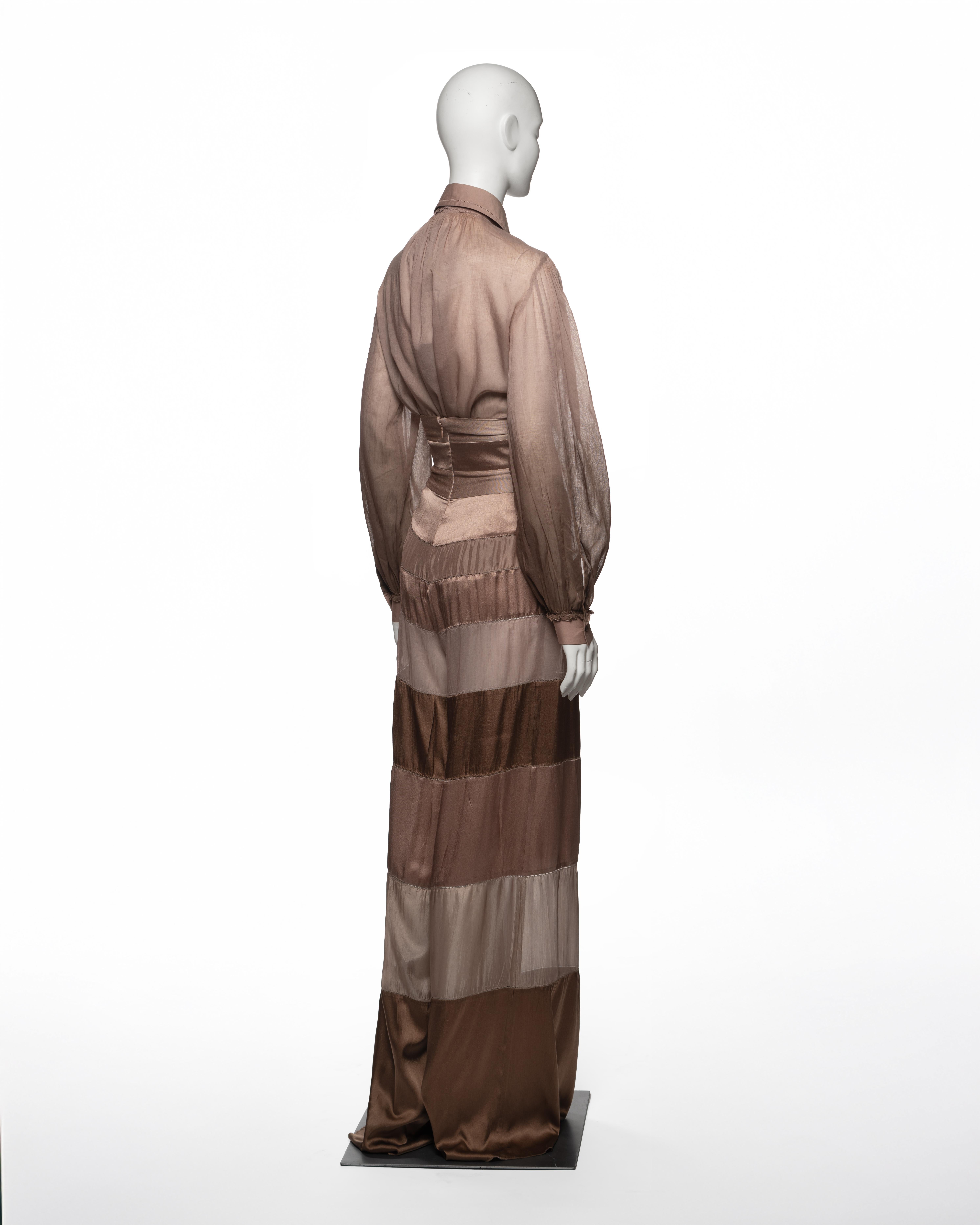 Conjunto Gianfranco Ferré de blusa de gasa y pantalón de seda, SS 2008 en venta 2