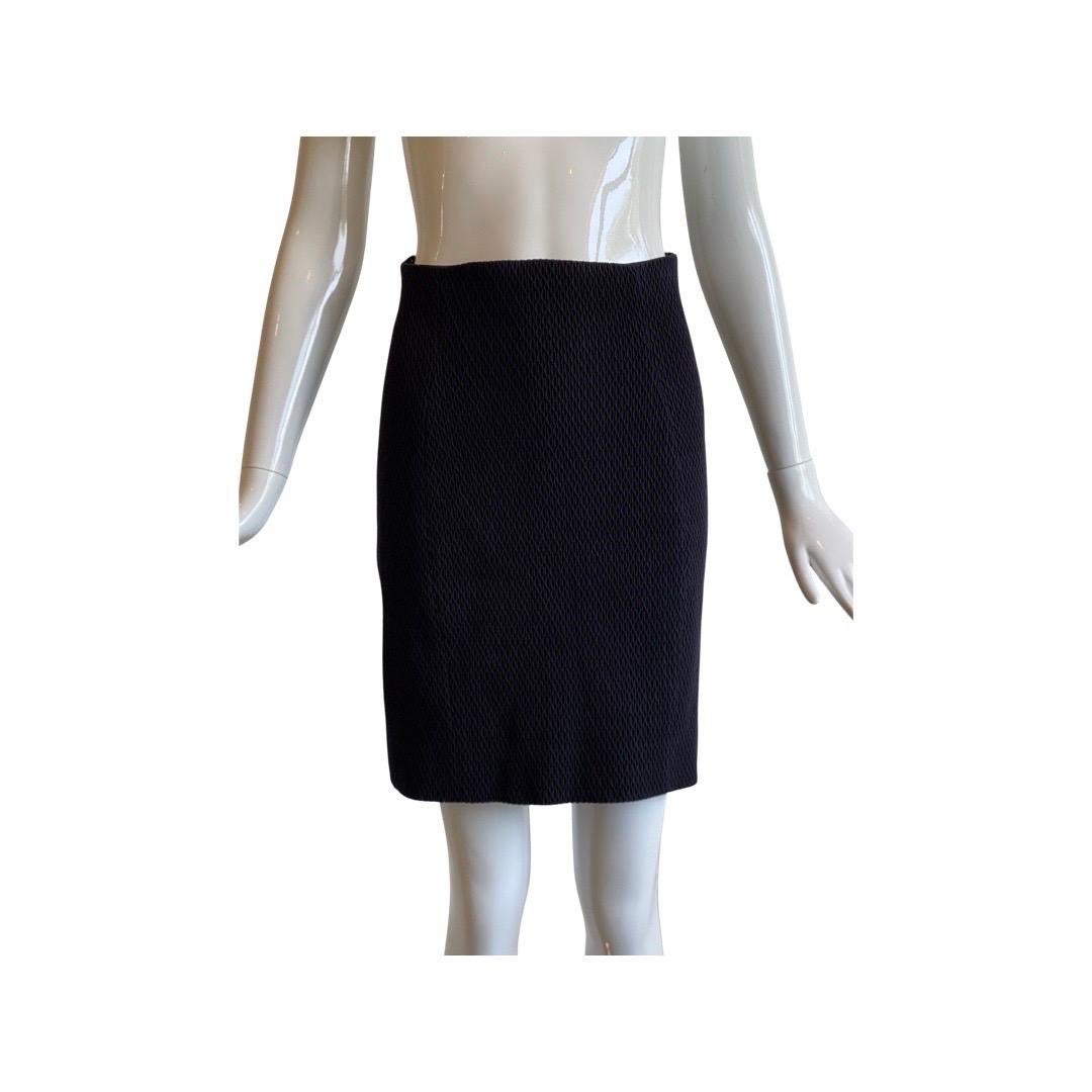 1980s Gianfranco Ferre Waffle Navy Skirt Suit Set In Good Condition For Sale In Miami, FL