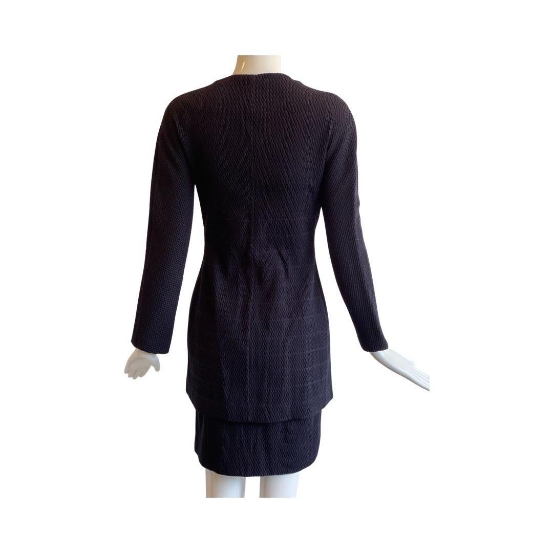 1980s Gianfranco Ferre Waffle Navy Skirt Suit Set For Sale 1