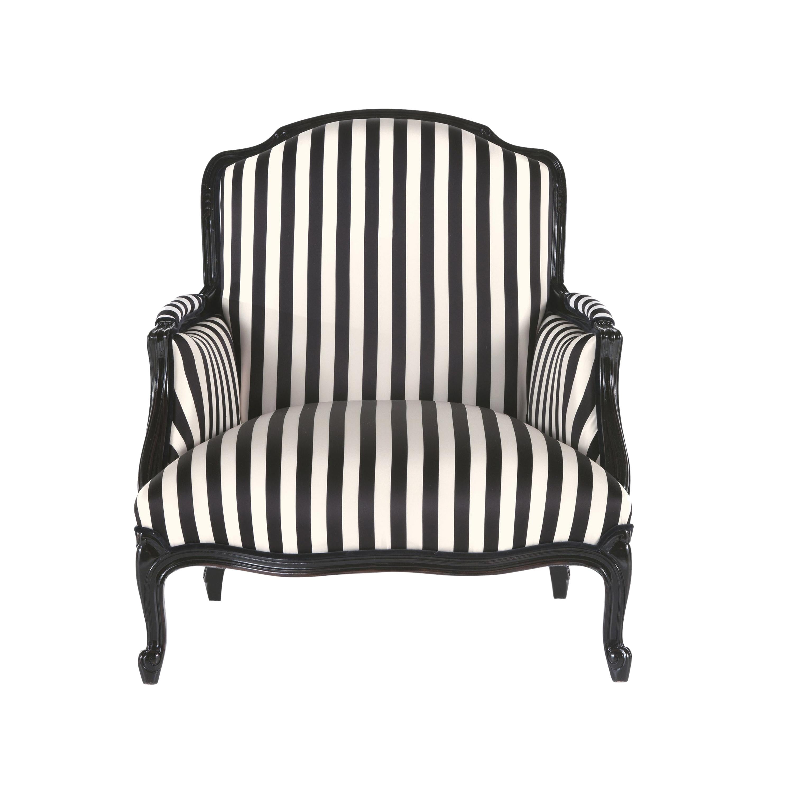 Gianfranco Ferré Home Welcome Armchair in Black & White Jacquard Fabric For Sale