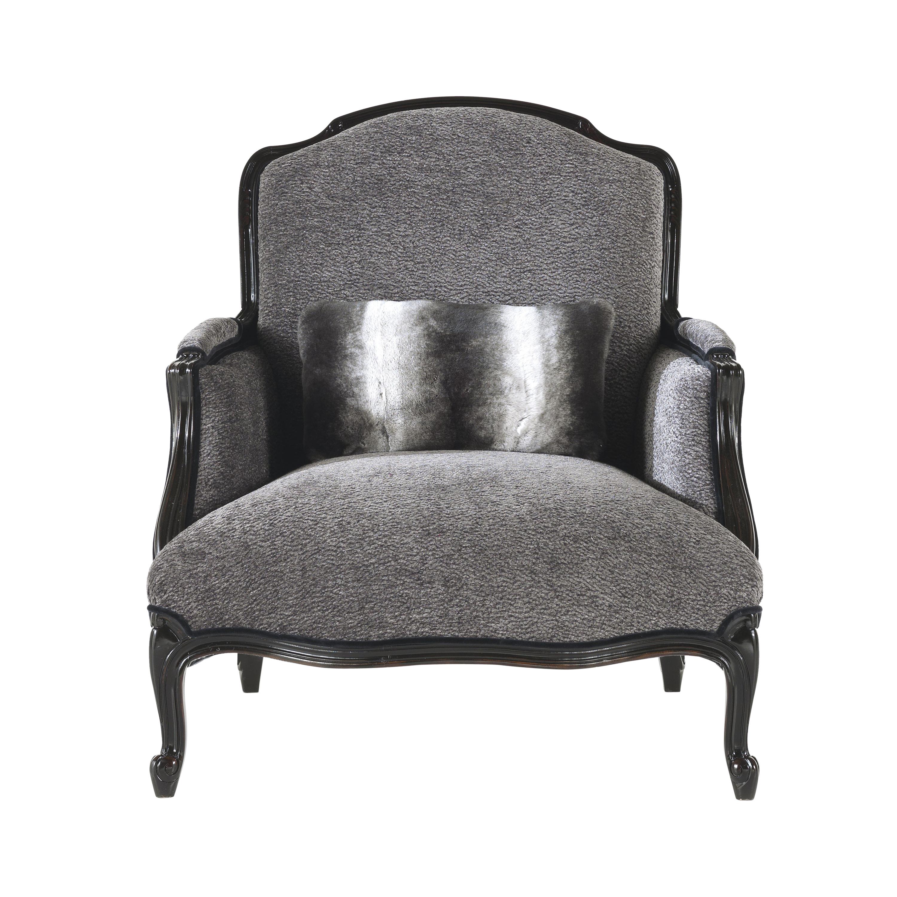Gianfranco Ferré Home Welcome Armchair in Grey Woven Fabric For Sale