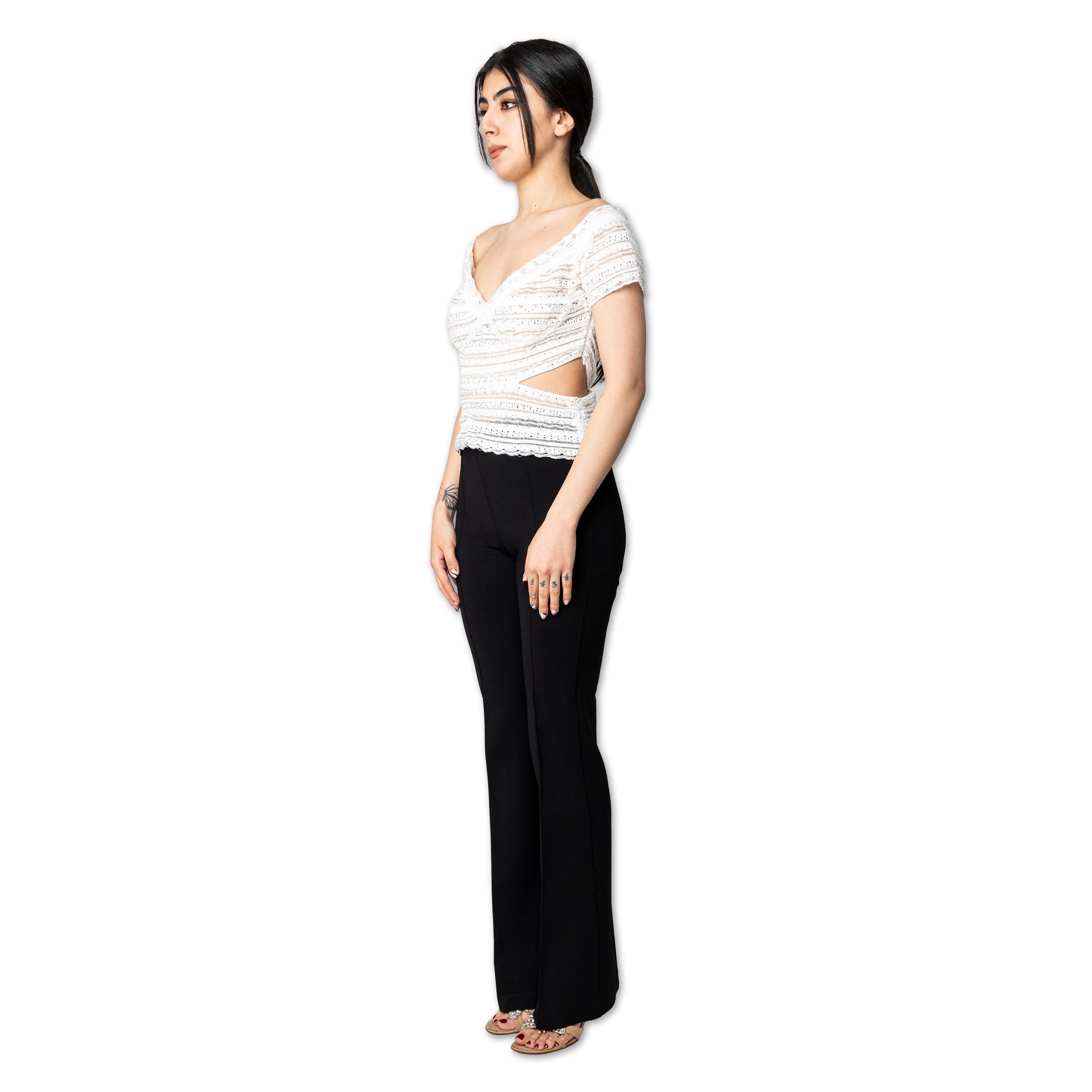 Gray Gianfranco Ferré White Cut-out Top - '00s For Sale