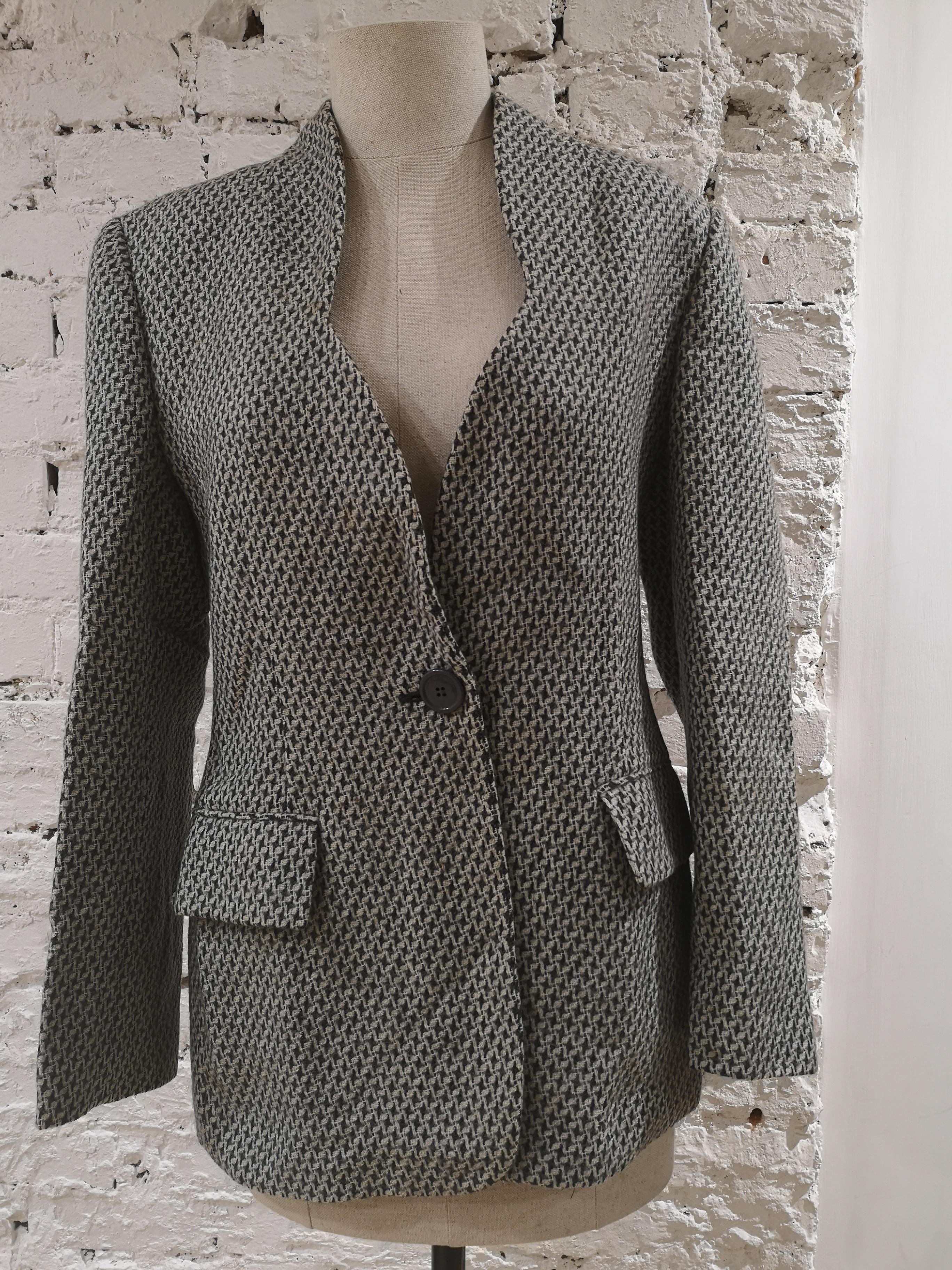 Gianfranco Ferre white grey blazer wool jacket
size 44 it