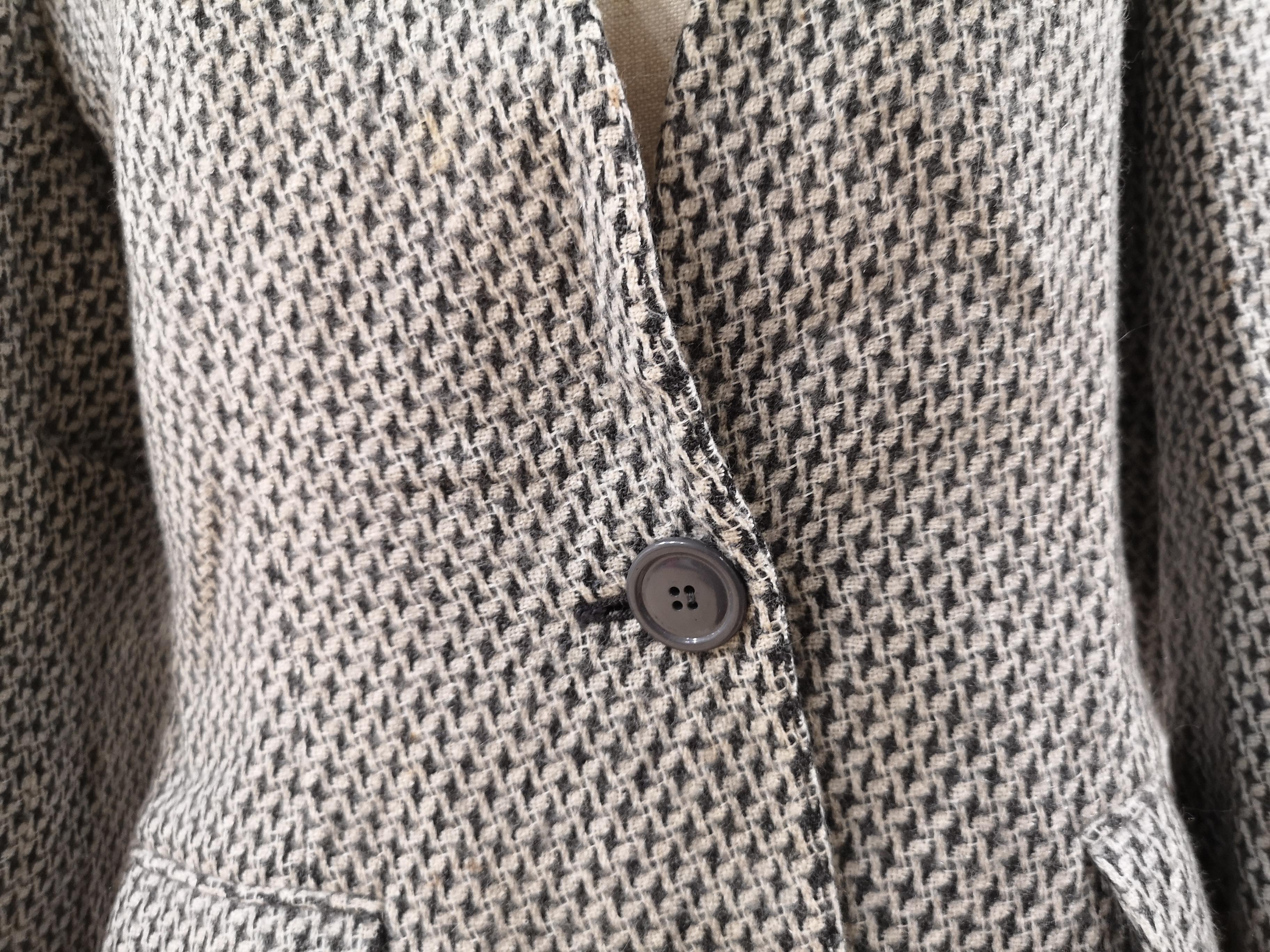 Gianfranco Ferre white grey blazer wool jacket In Good Condition For Sale In Capri, IT