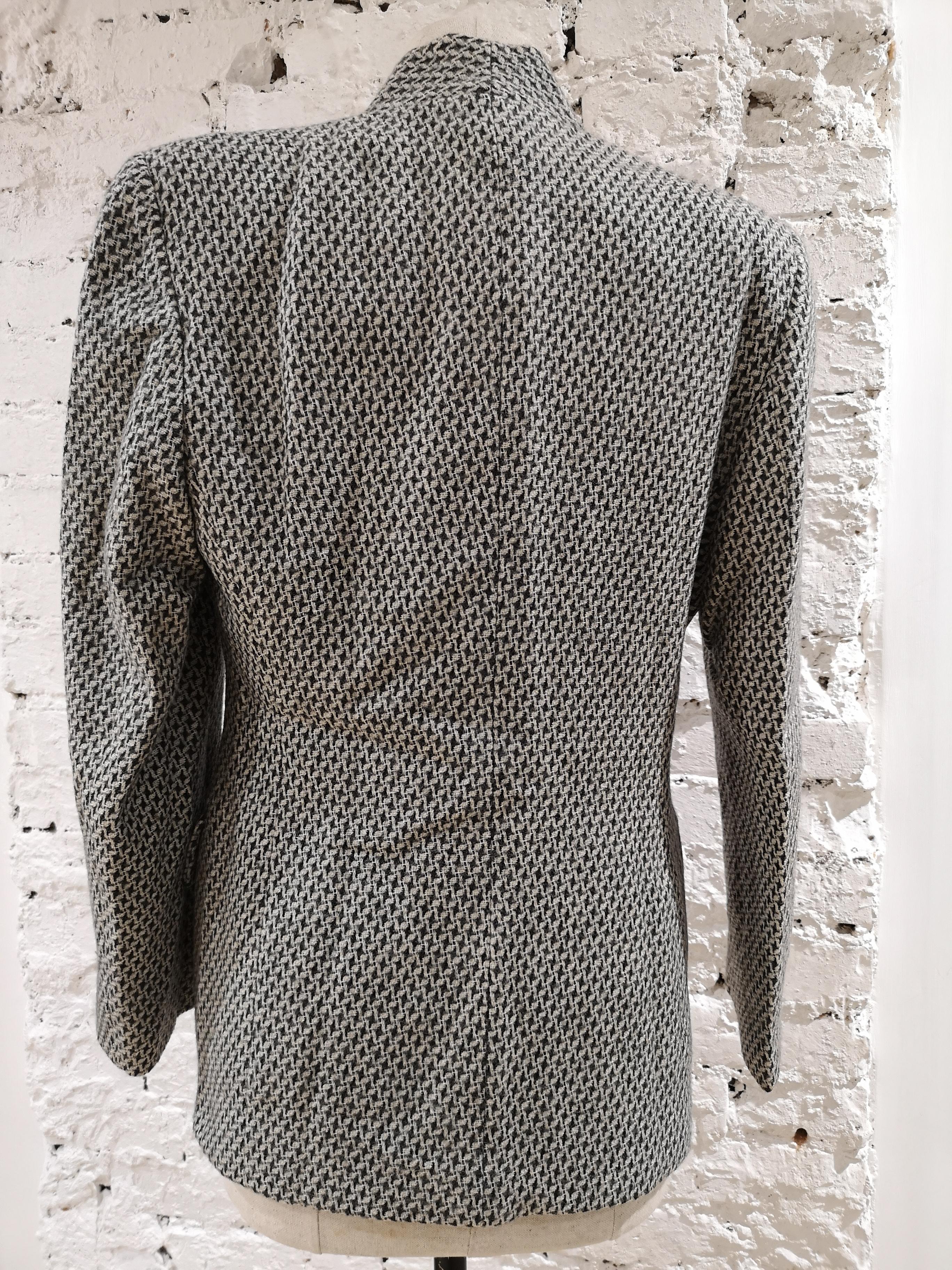 Gianfranco Ferre white grey blazer wool jacket For Sale 2