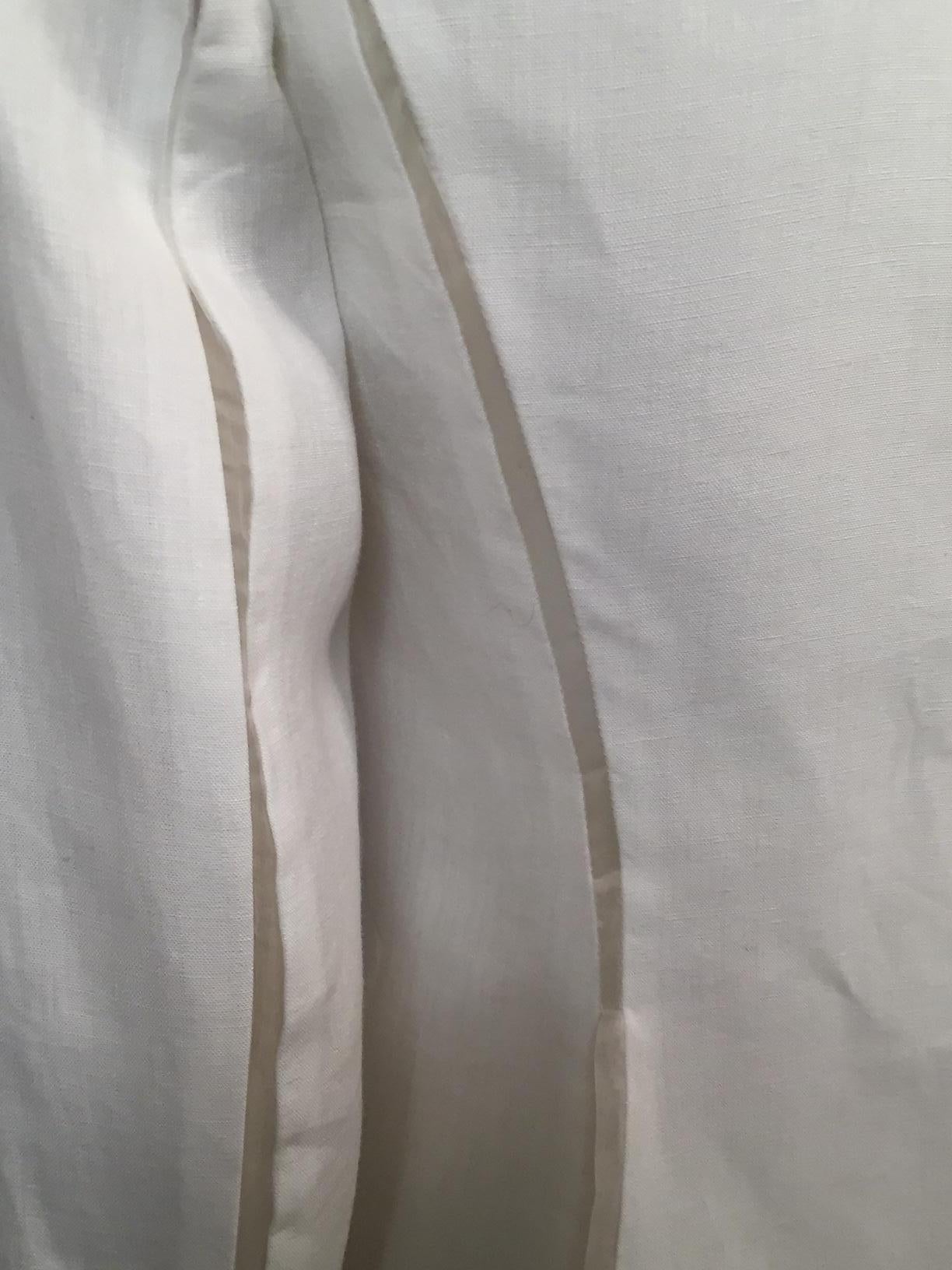 Gianfranco Ferre White Linen Jacket with Sheer Silk Organza Panels 4