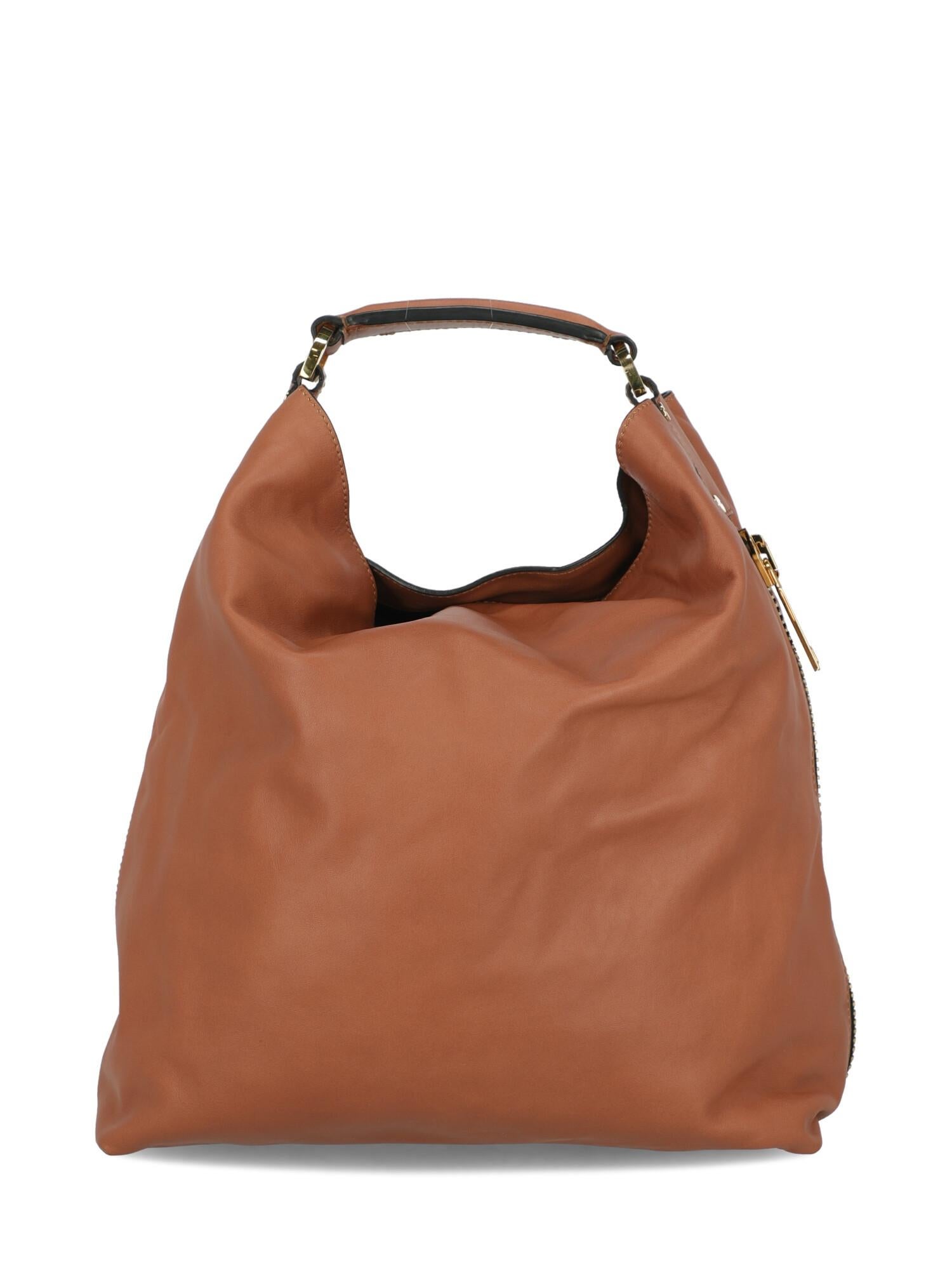 Gianfranco Ferre Woman Handbag Brown Leather In Fair Condition For Sale In Milan, IT