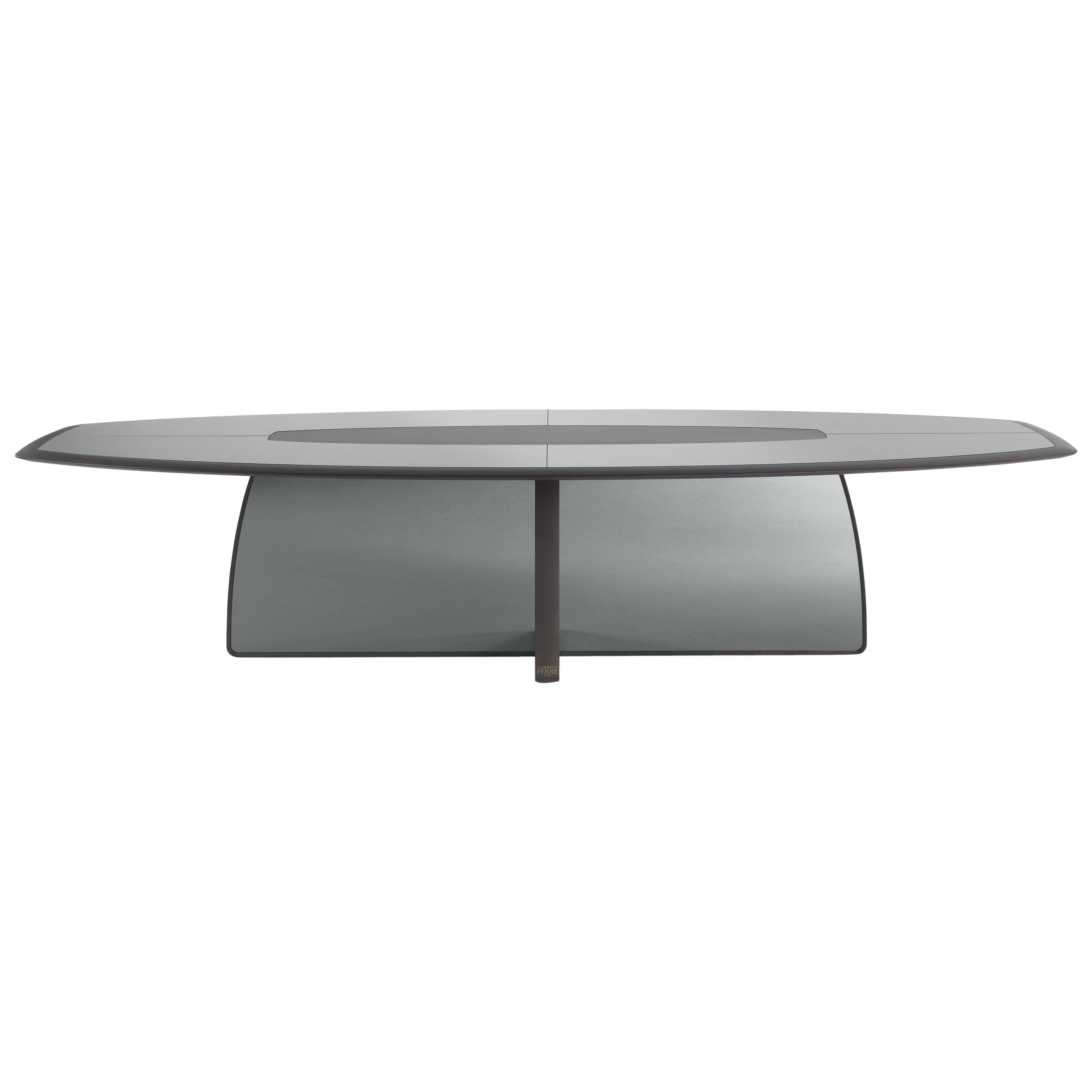 21st Century Wynwood Dining Table in Smoky Grey Glass by Gianfranco Ferré Home For Sale