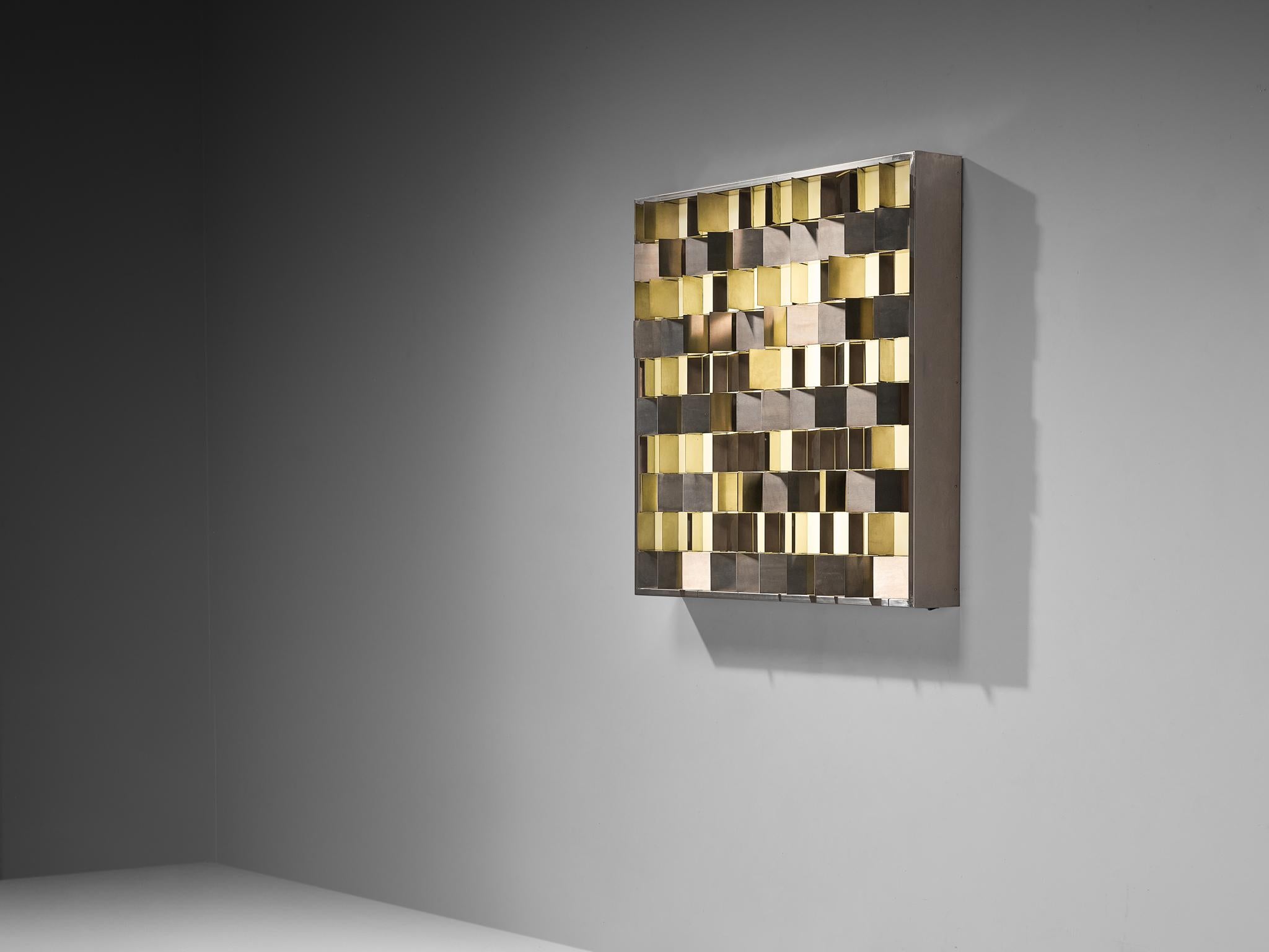 Gianfranco Fini per New Lamp 'Programma' Scultura luminosa in acciaio inossidabile In condizioni buone in vendita a Waalwijk, NL