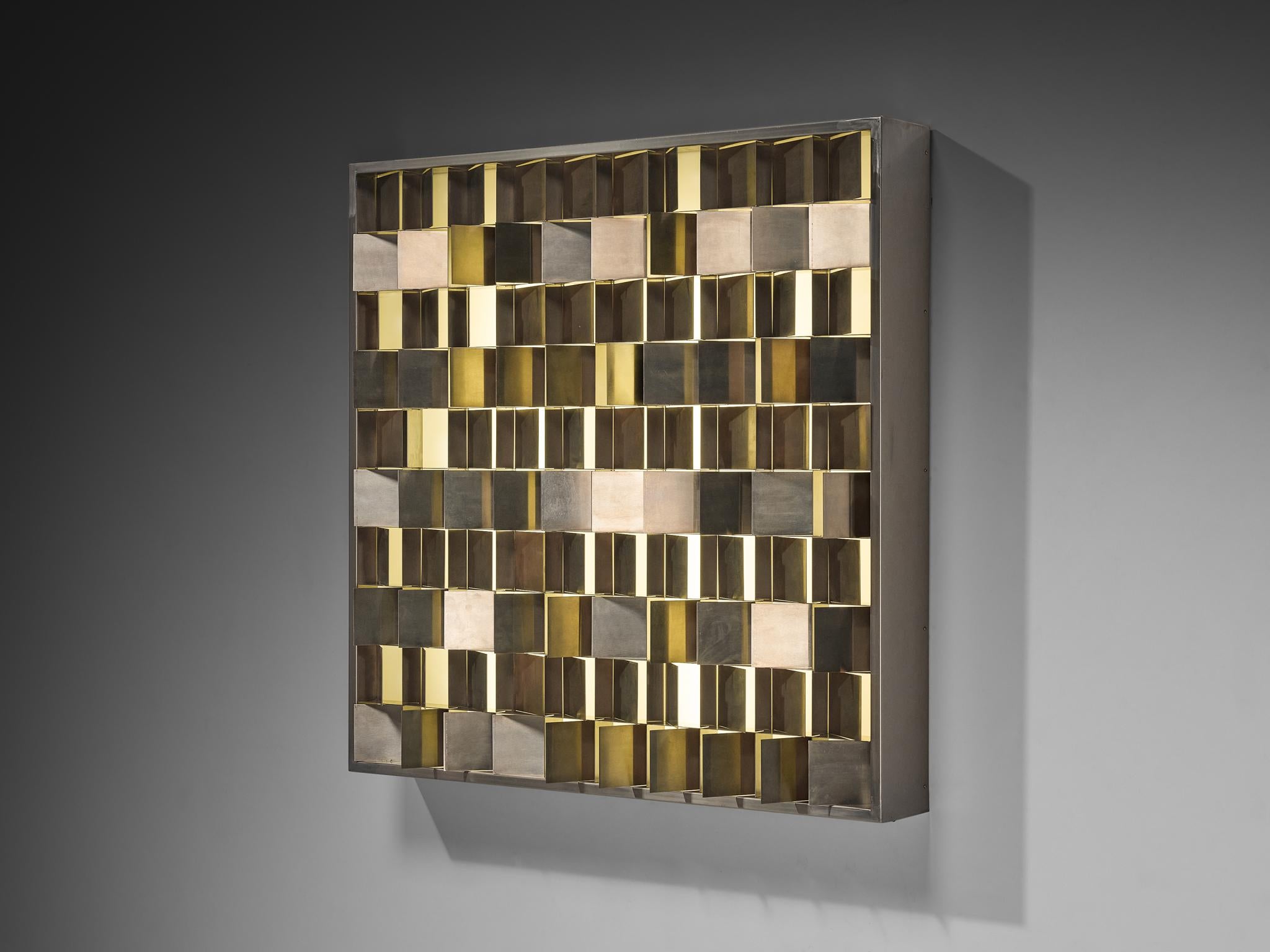 Gianfranco Fini per New Lamp 'Programma' Scultura luminosa in acciaio inossidabile in vendita 1