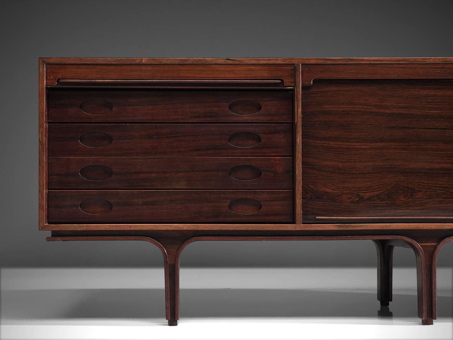 Mid-20th Century Gianfranco for Bernini Credenza with Tambour Doors