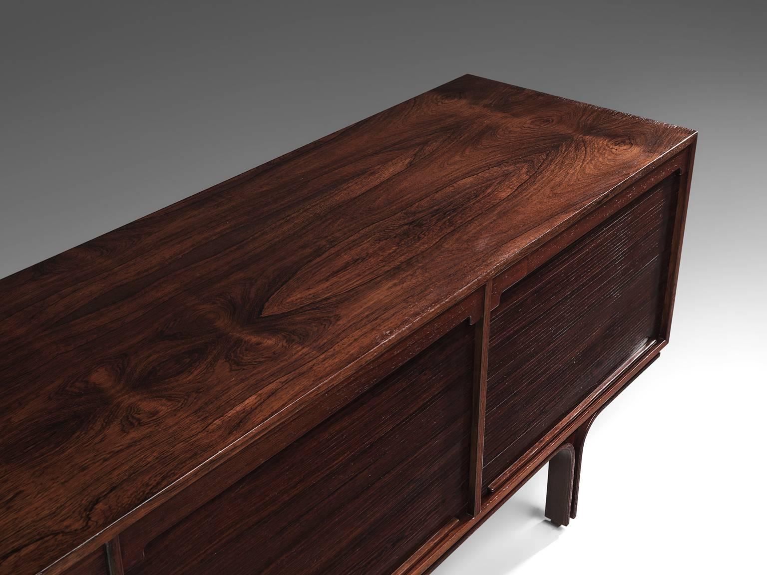 Rosewood Gianfranco for Bernini Credenza with Tambour Doors