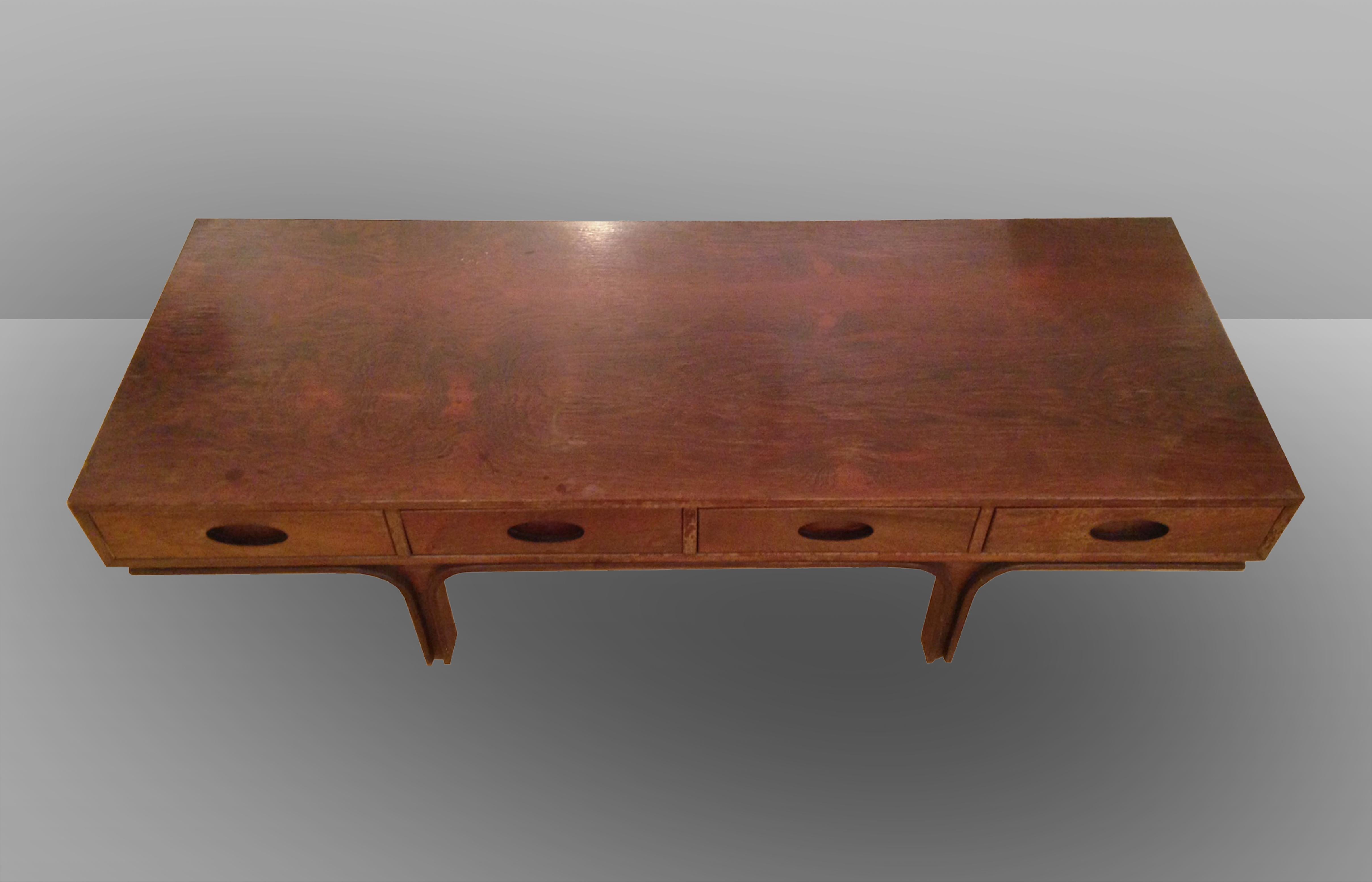 Mid-20th Century Gianfranco Frattini, 4-Drawer Rosewood Italian Coffee Table or Bench, 1960 For Sale