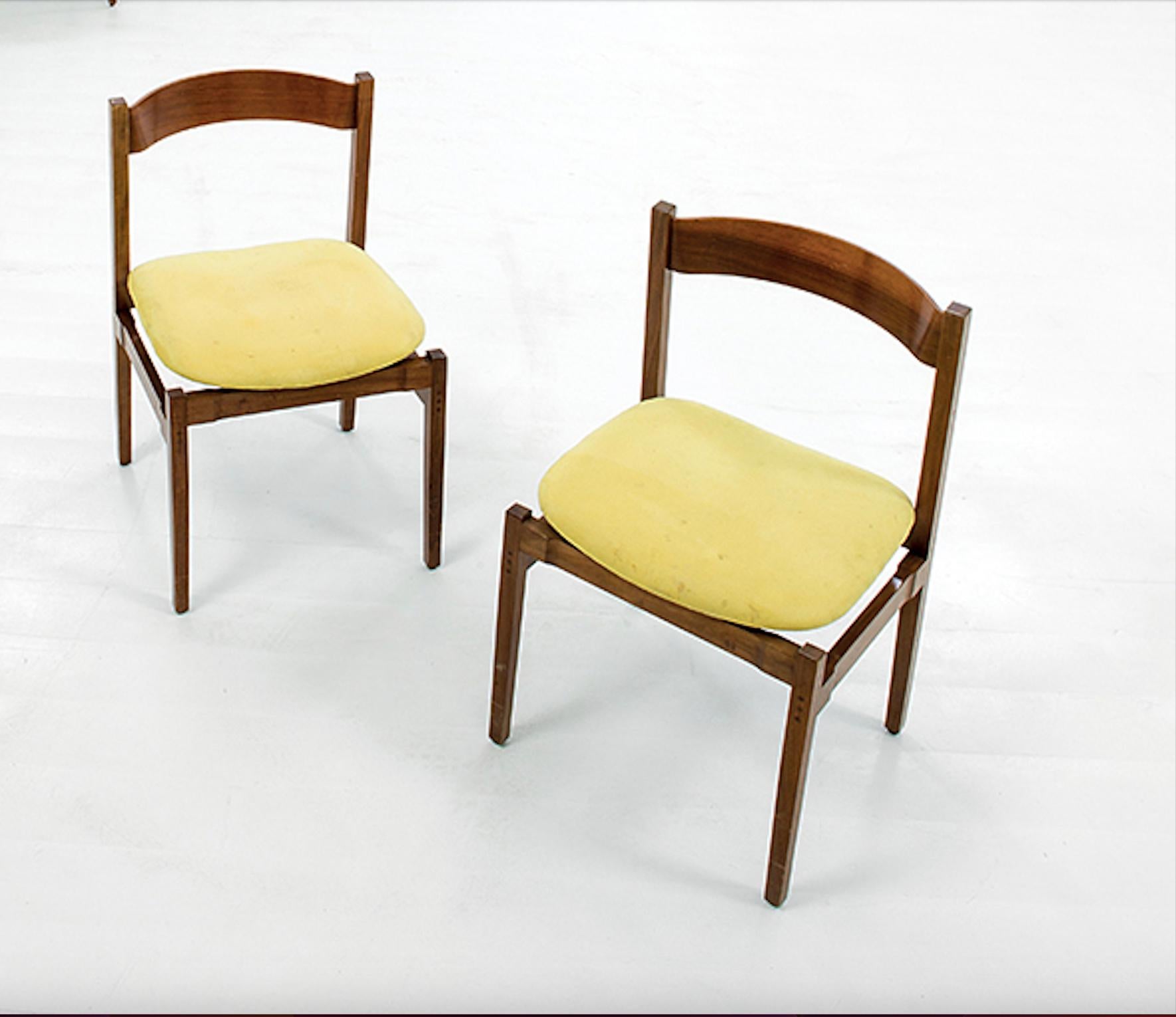 Mid-Century Modern Gianfranco Frattini 6 chairs Model 101 Rosewood Cassina Italy 1970s For Sale