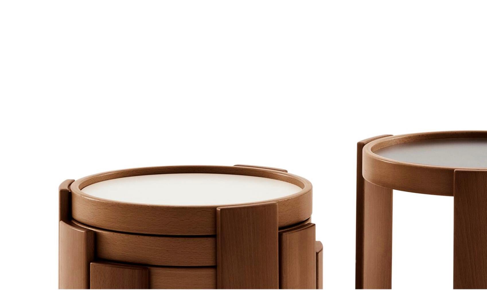 Wood Gianfranco Frattini 780/783 Tables For Cassina For Sale