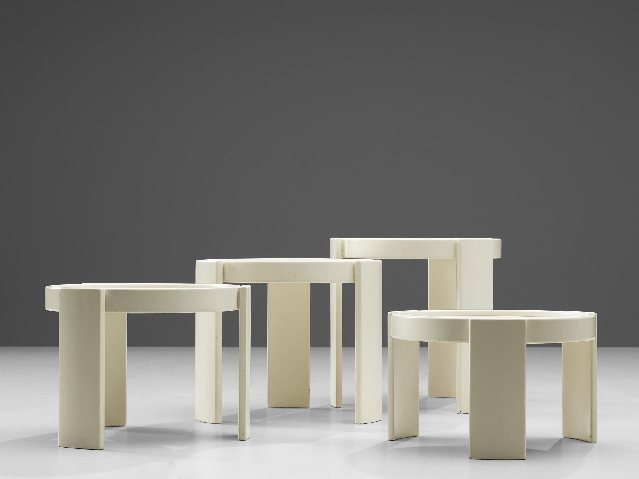 Mid-Century Modern Gianfranco Frattini '780' Nesting Table in White