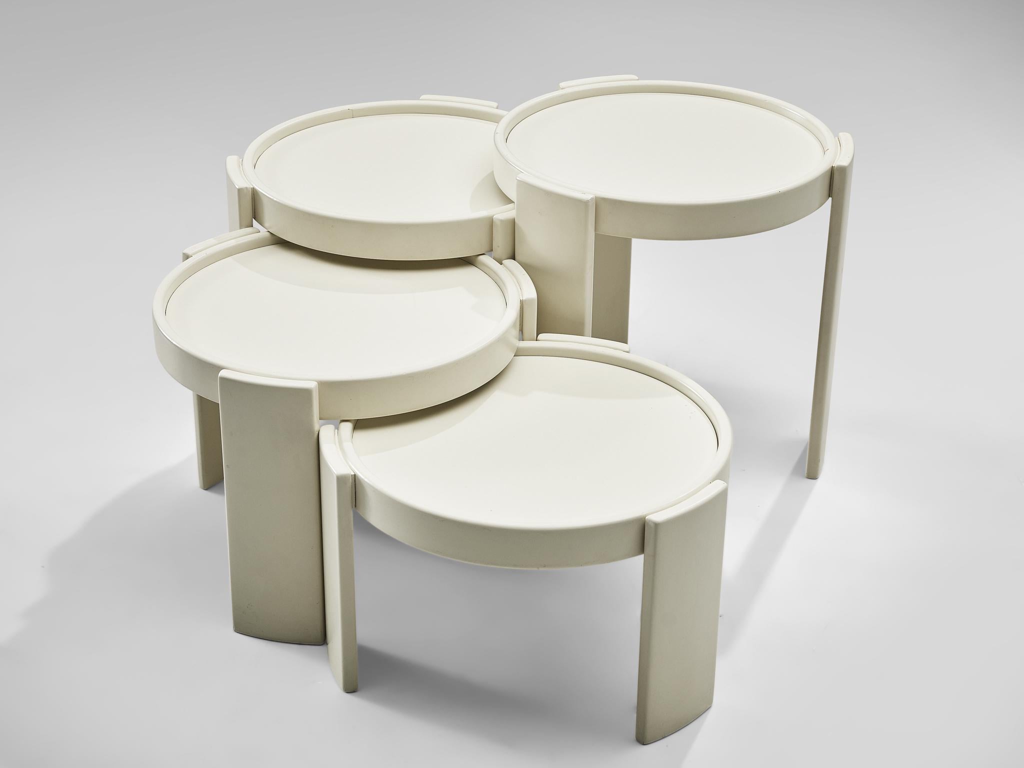 Italian Gianfranco Frattini '780' Nesting Table in White