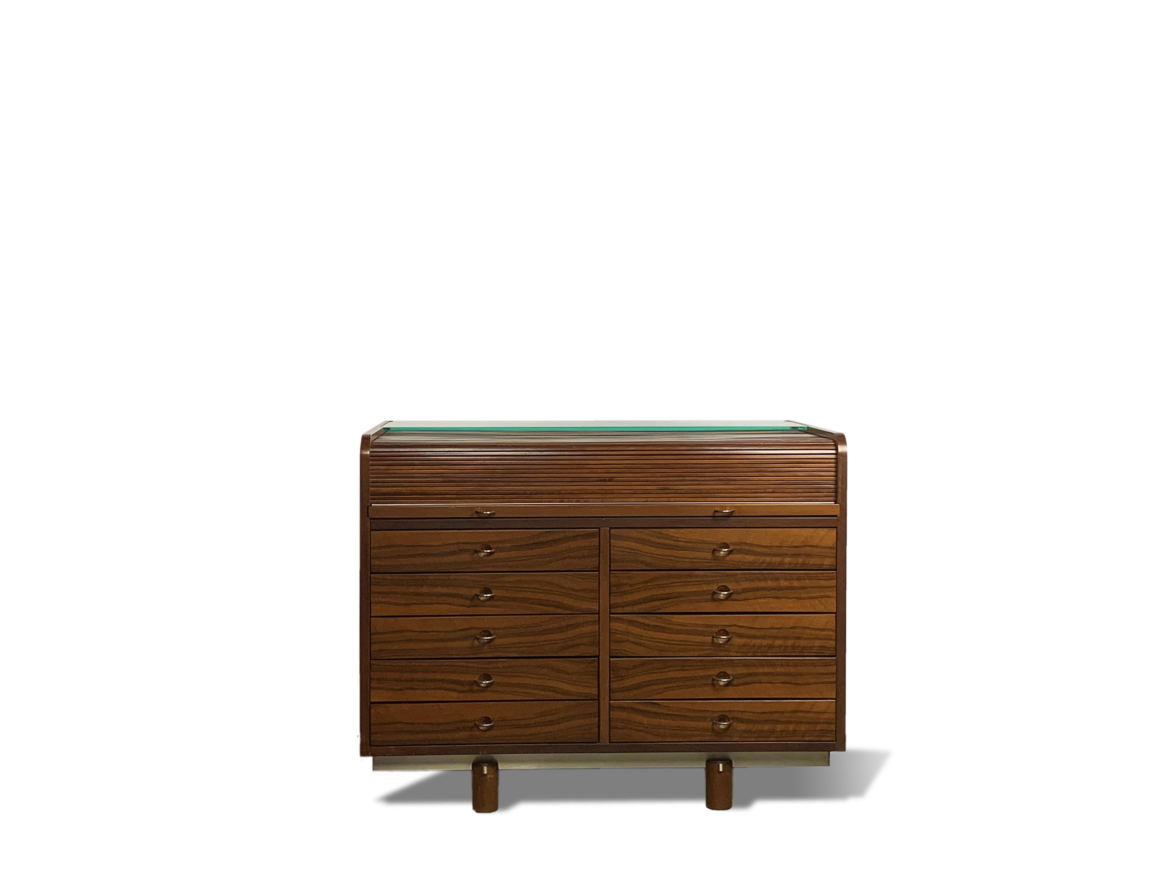 Italian Gianfranco Frattini 804 Rolltop desk for Bernini, 1962 For Sale