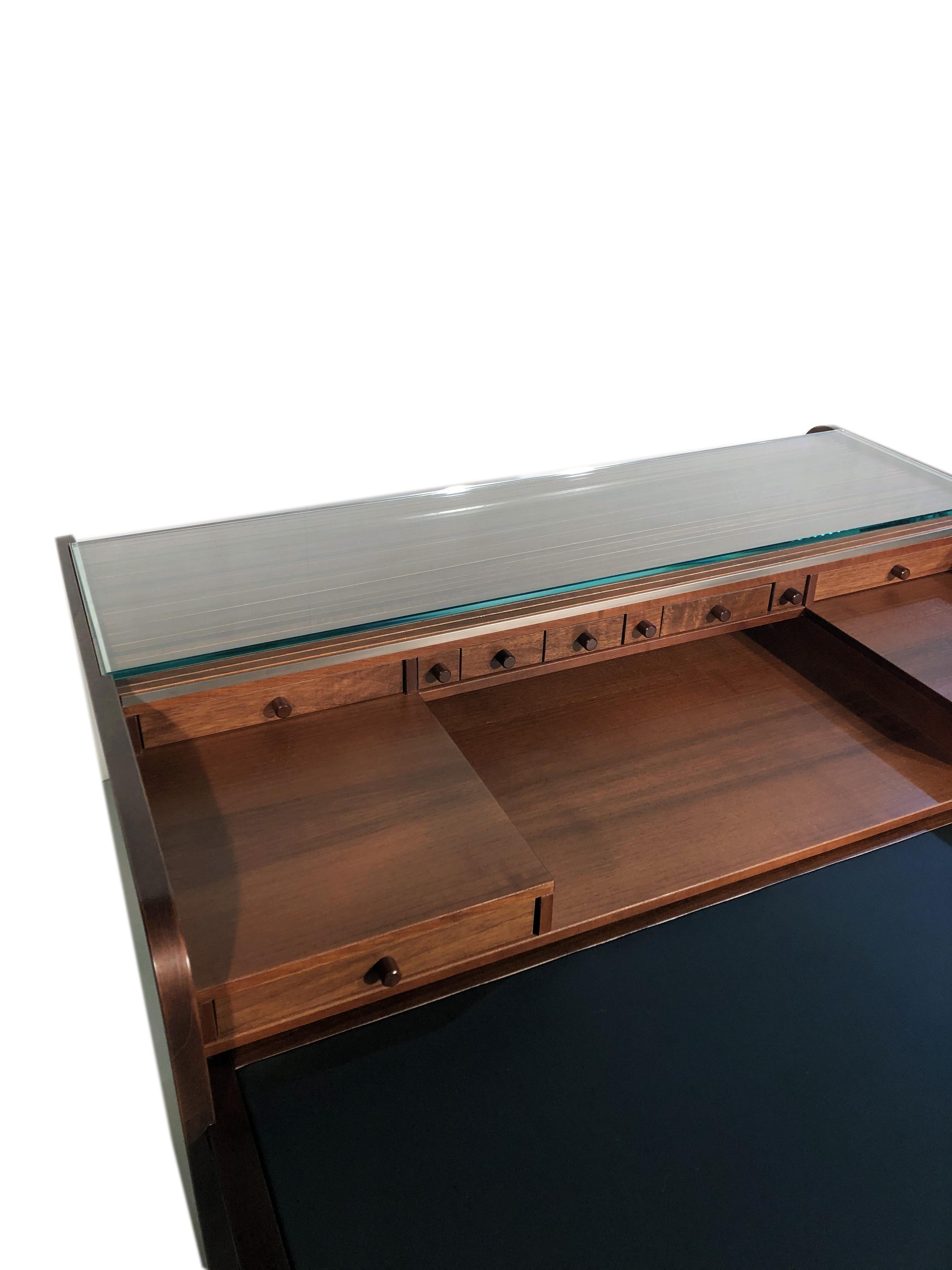 Mid-20th Century Gianfranco Frattini 804 Rolltop desk for Bernini, 1962 For Sale
