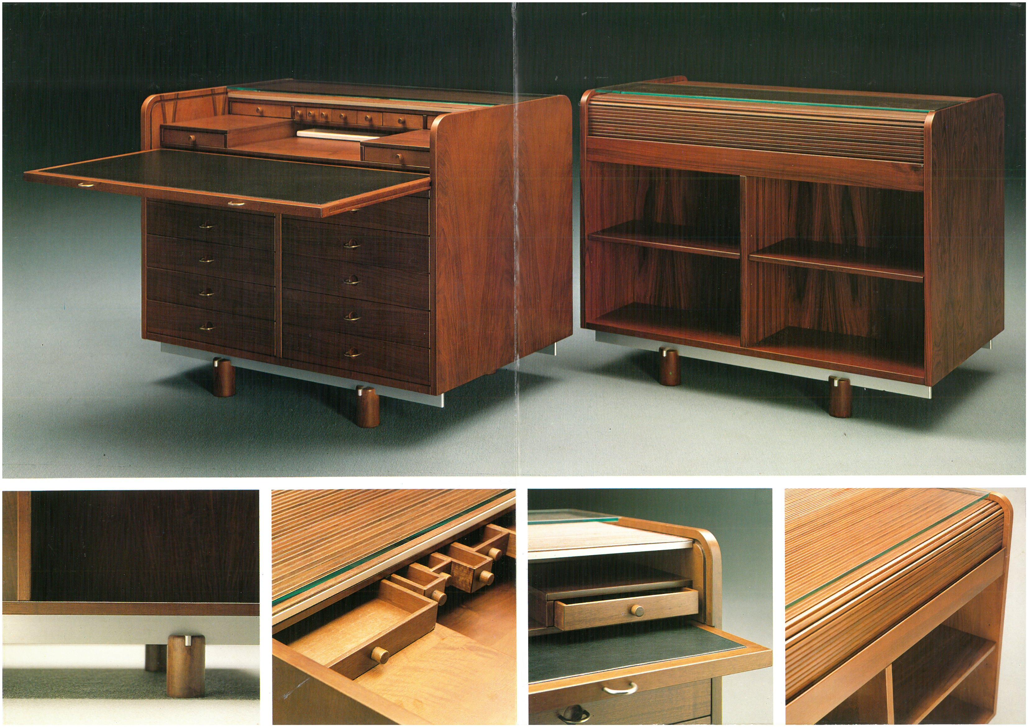 Gianfranco Frattini 804 Rolltop desk for Bernini, 1962 For Sale 4