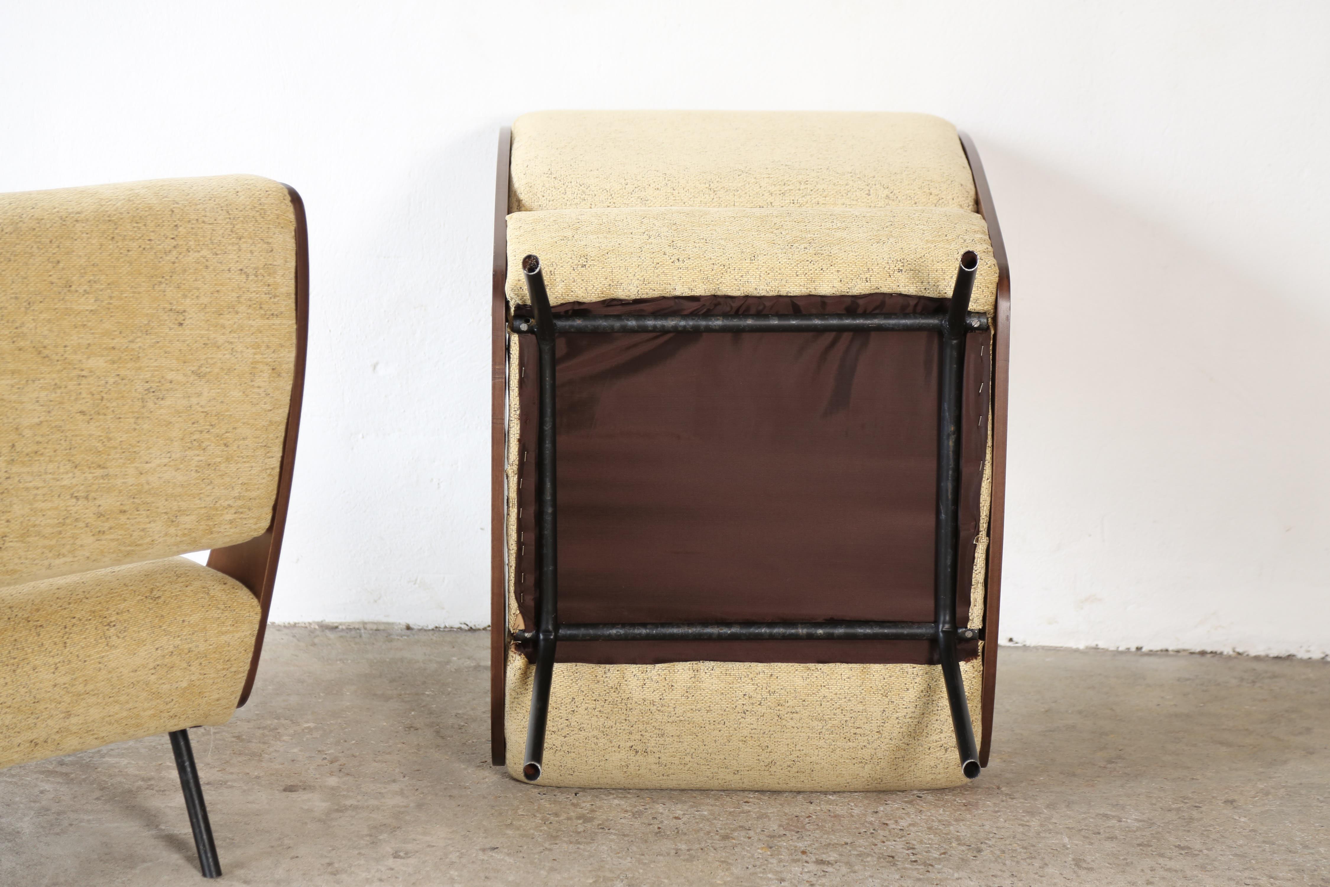 Gianfranco Frattini 836 Lounge Chairs, Cassina, Italy, 1950s For Sale 3