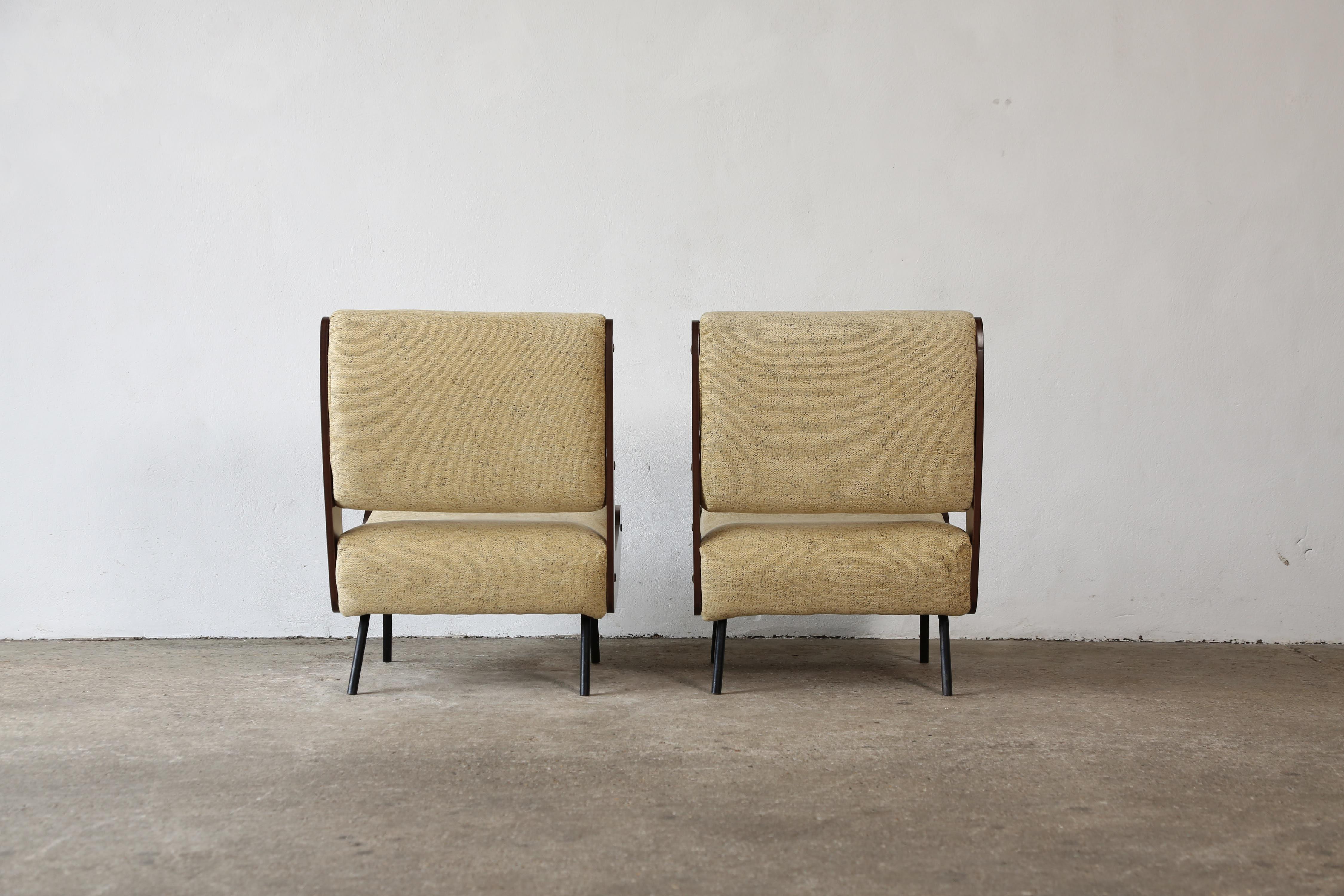 Gianfranco Frattini 836 Lounge Chairs, Cassina, Italy, 1950s 4