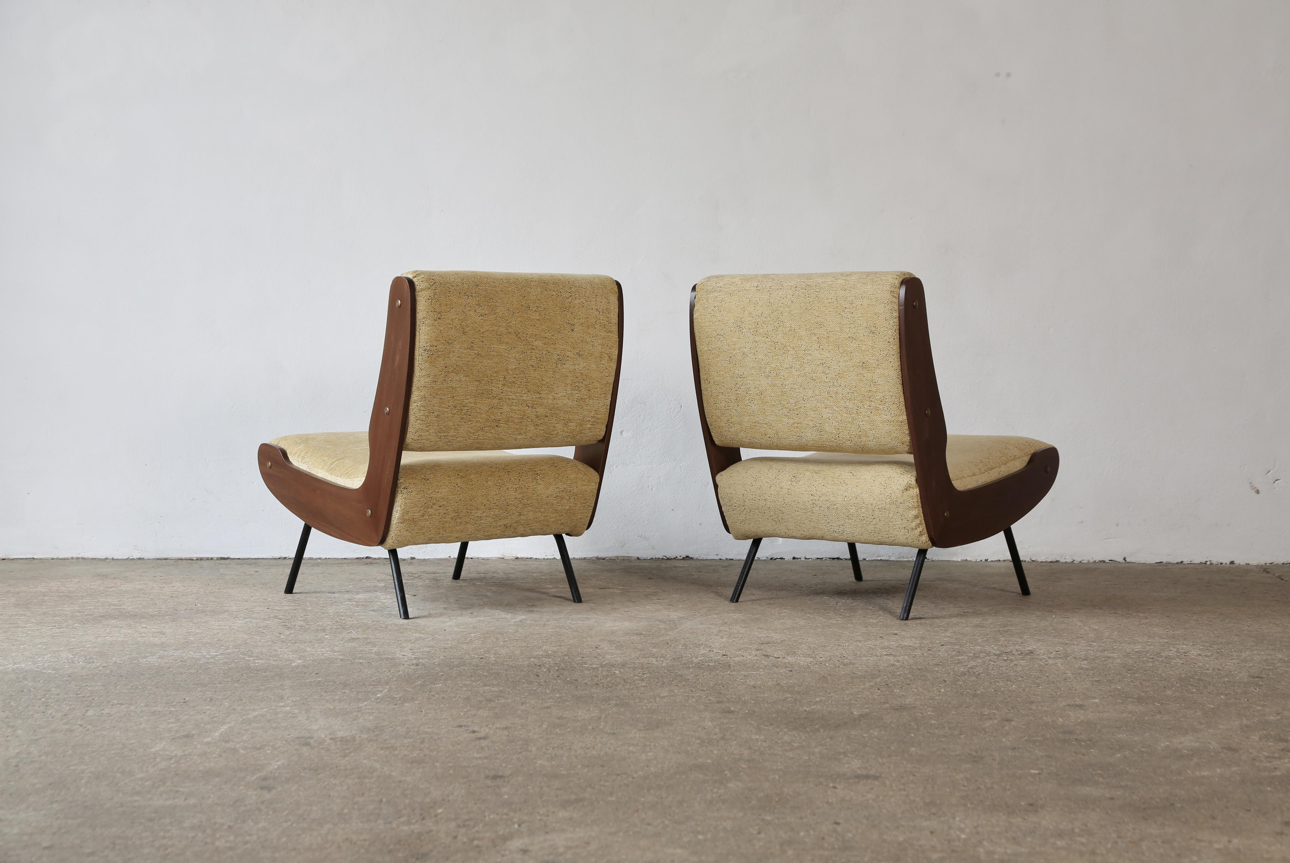 Gianfranco Frattini 836 Lounge Chairs, Cassina, Italy, 1950s For Sale 1