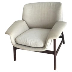 Gianfranco Frattini Armchair Wood Cotton Padding Mod 849