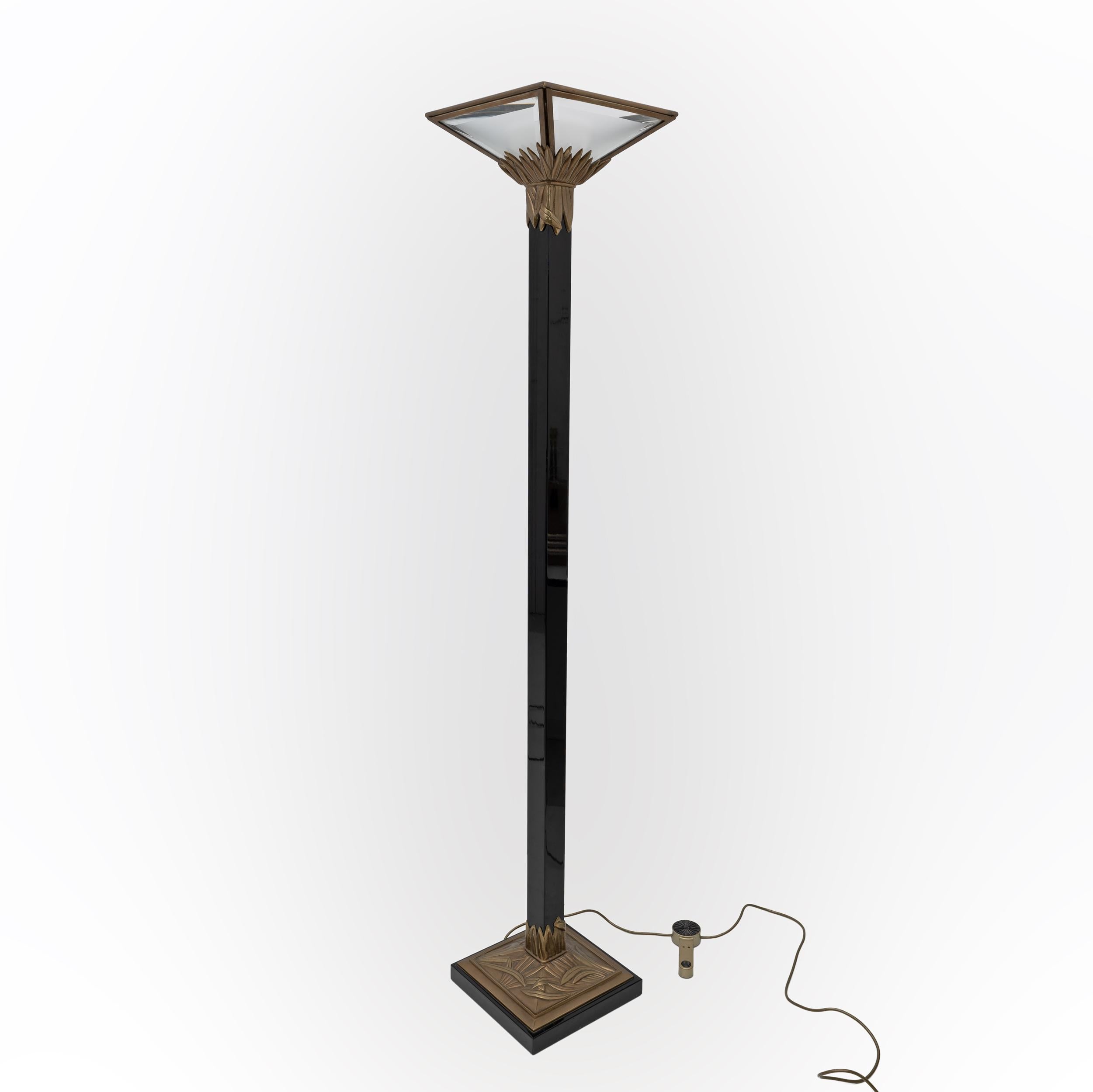 Métal Lampadaire italien de style art déco Gianfranco Frattini par Relco Milano, années 1970 en vente