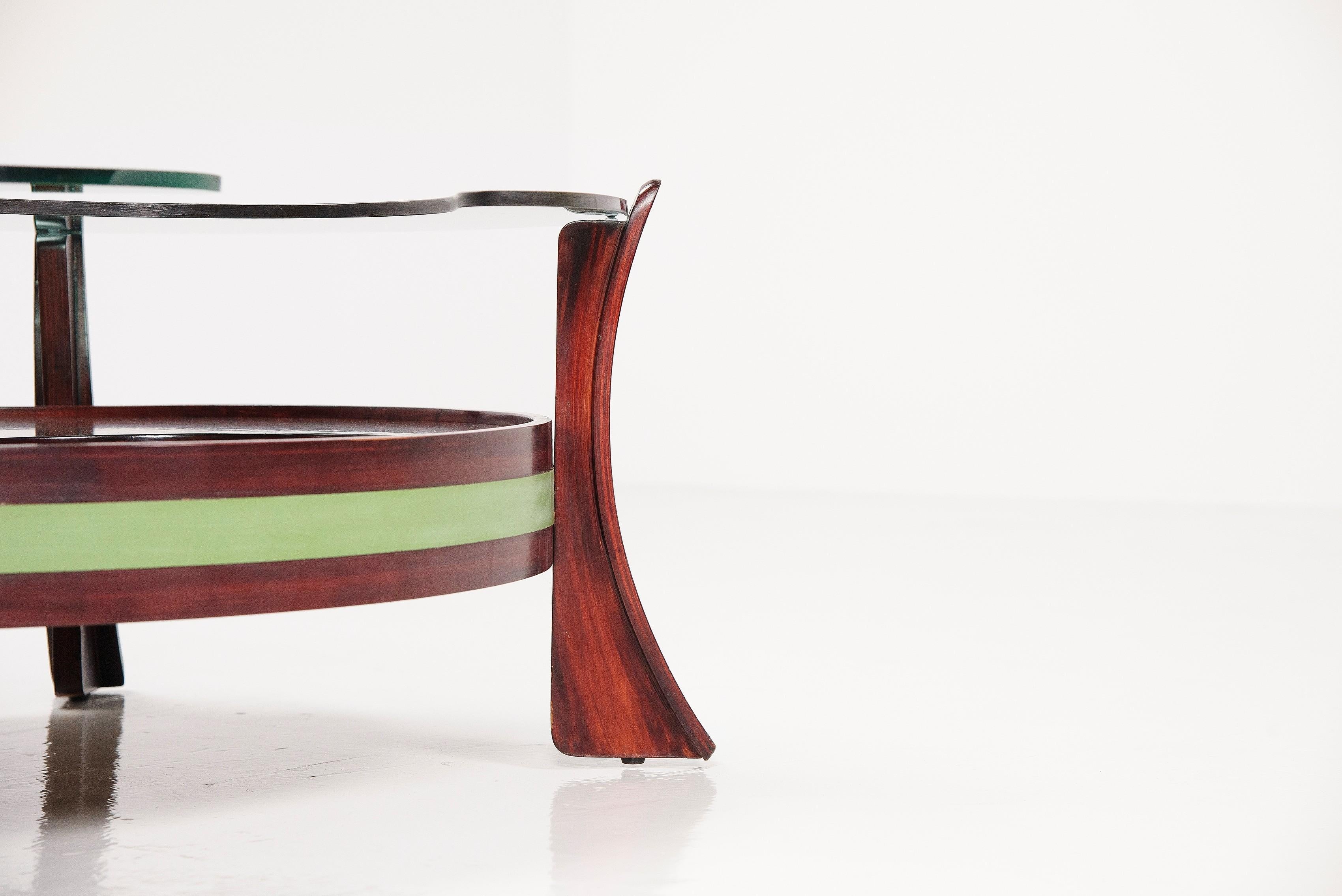 Mahogany Sculptural Coffee Table, Italy, 1960