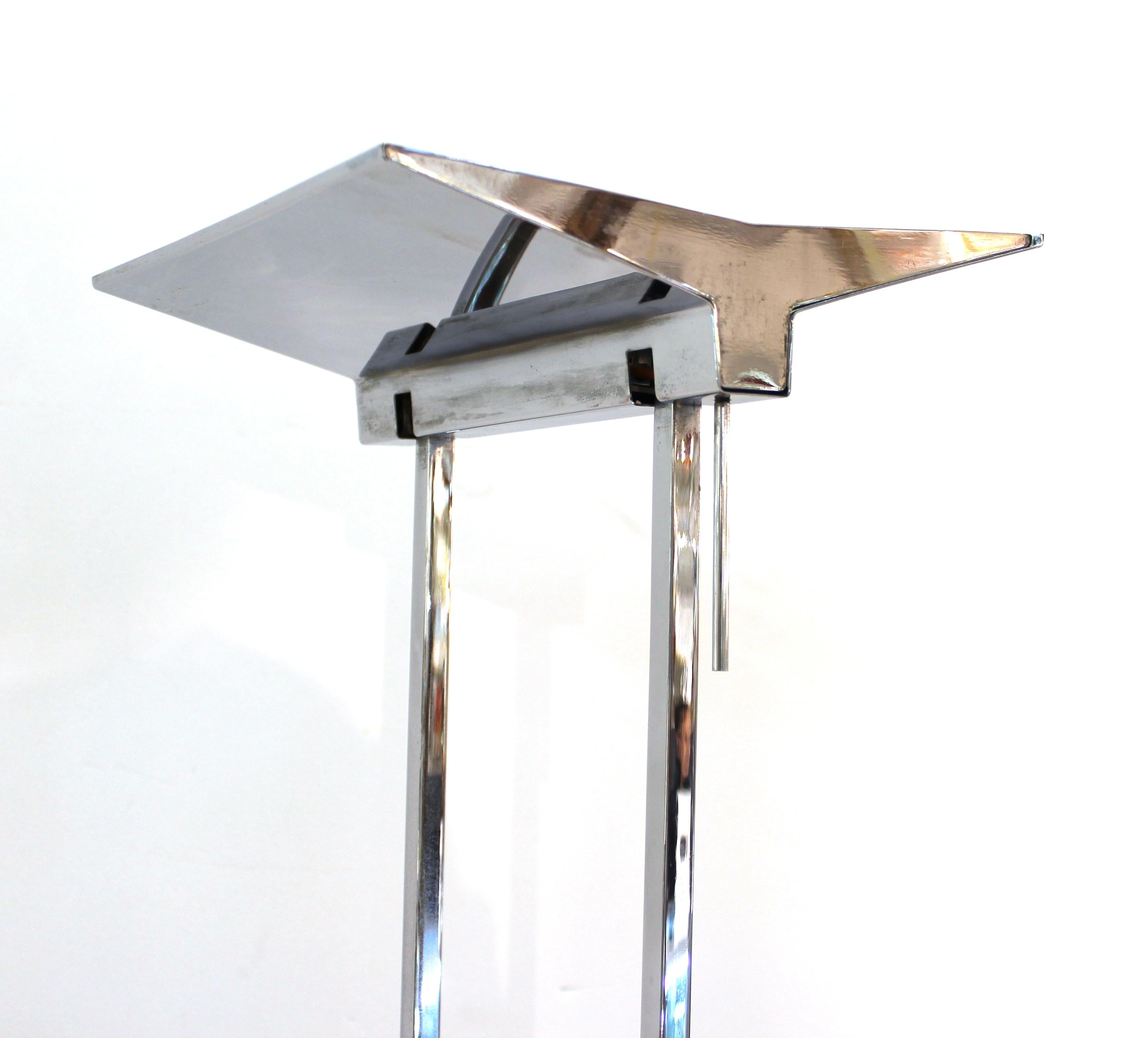 Gianfranco Frattini Attributed Relco Italian Modern Chrome Torchiere Floor Lamp In Good Condition In New York, NY